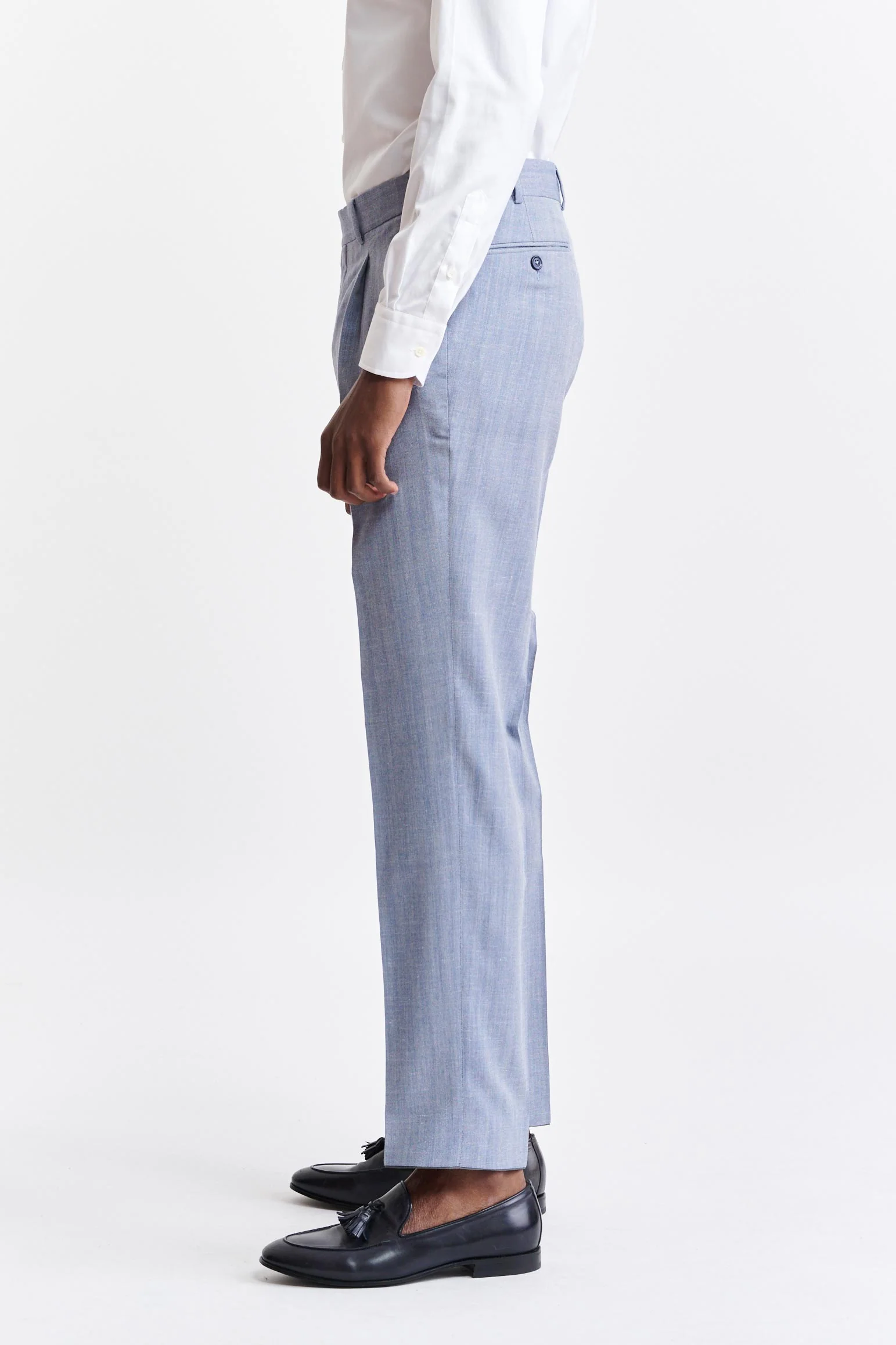 Medium Blue Wool & Cashmere Farley Trousers Jazz - Image 3