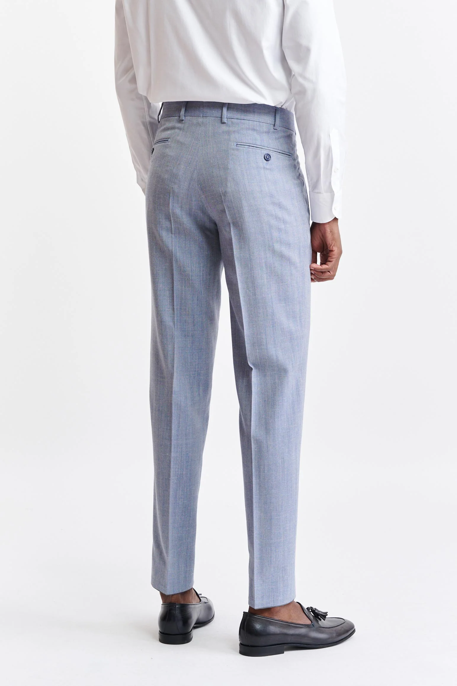 Medium Blue Wool & Cashmere Farley Trousers Jazz - Image 6