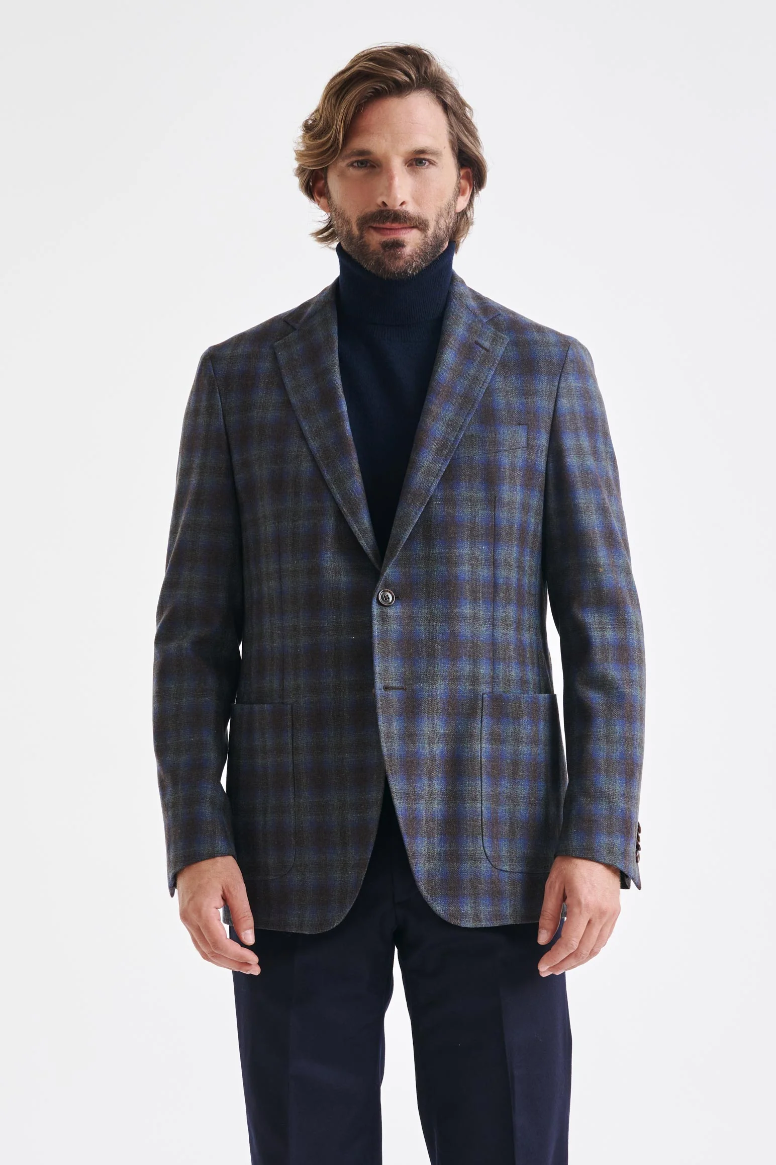 Medium Blue Wool & Cashmere Kenton Jacket Escape