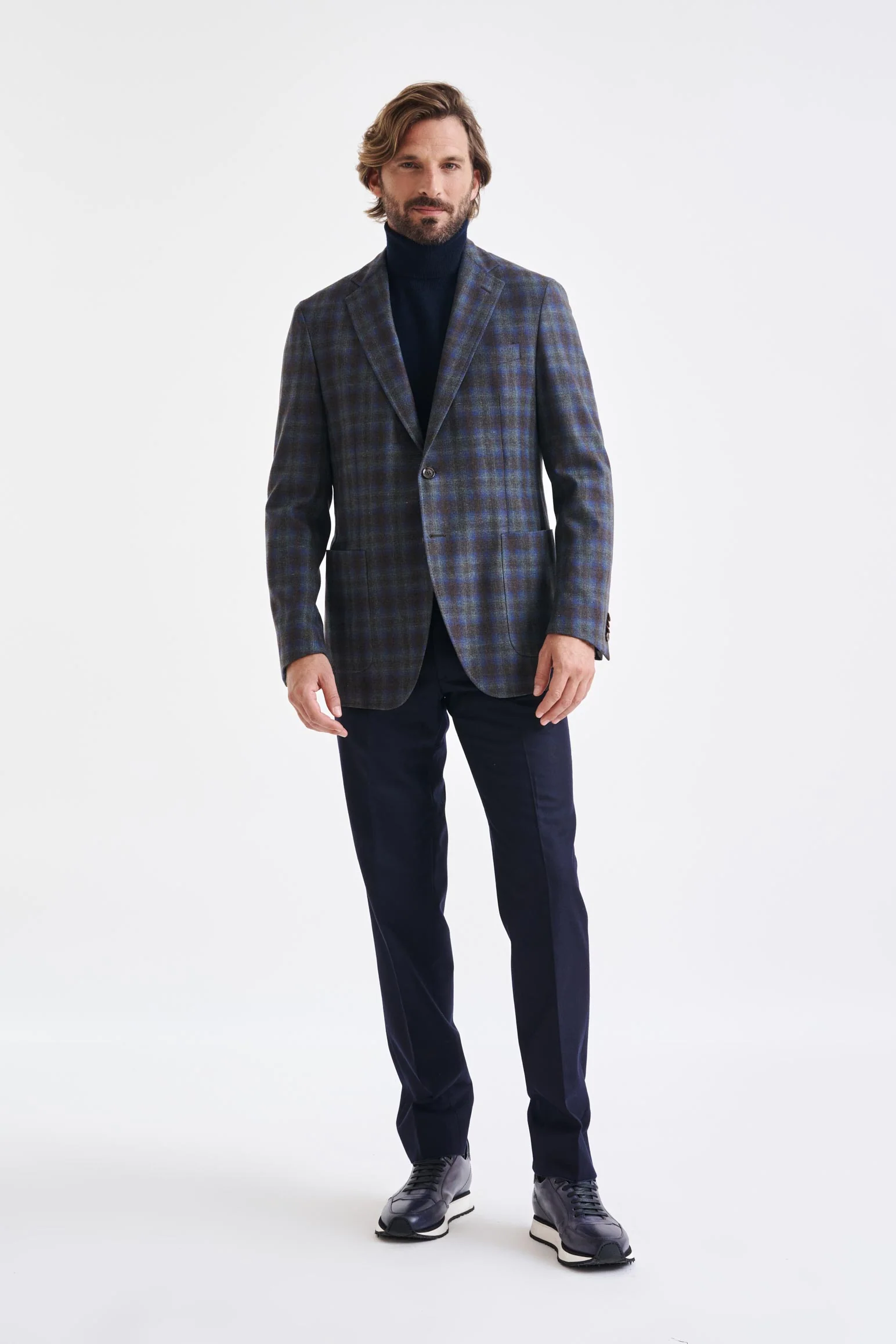 Medium Blue Wool & Cashmere Kenton Jacket Escape - Image 6