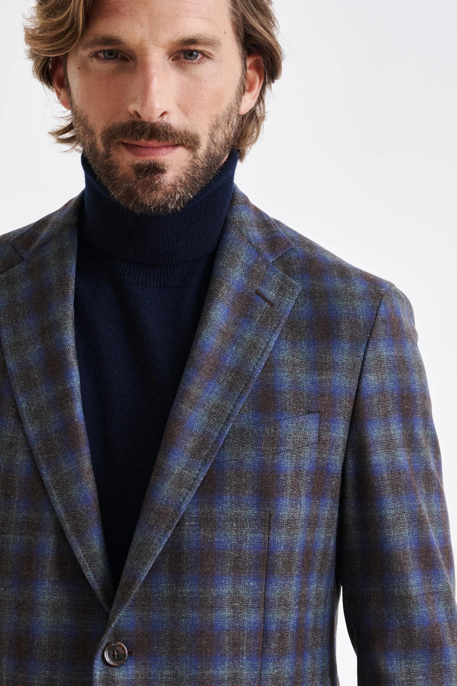 Medium Blue Wool & Cashmere Kenton Jacket Escape - Image 7
