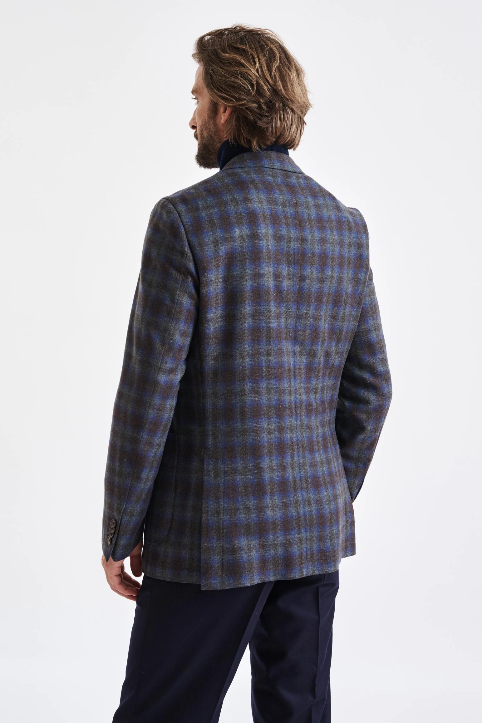 Medium Blue Wool & Cashmere Kenton Jacket Escape - Image 8
