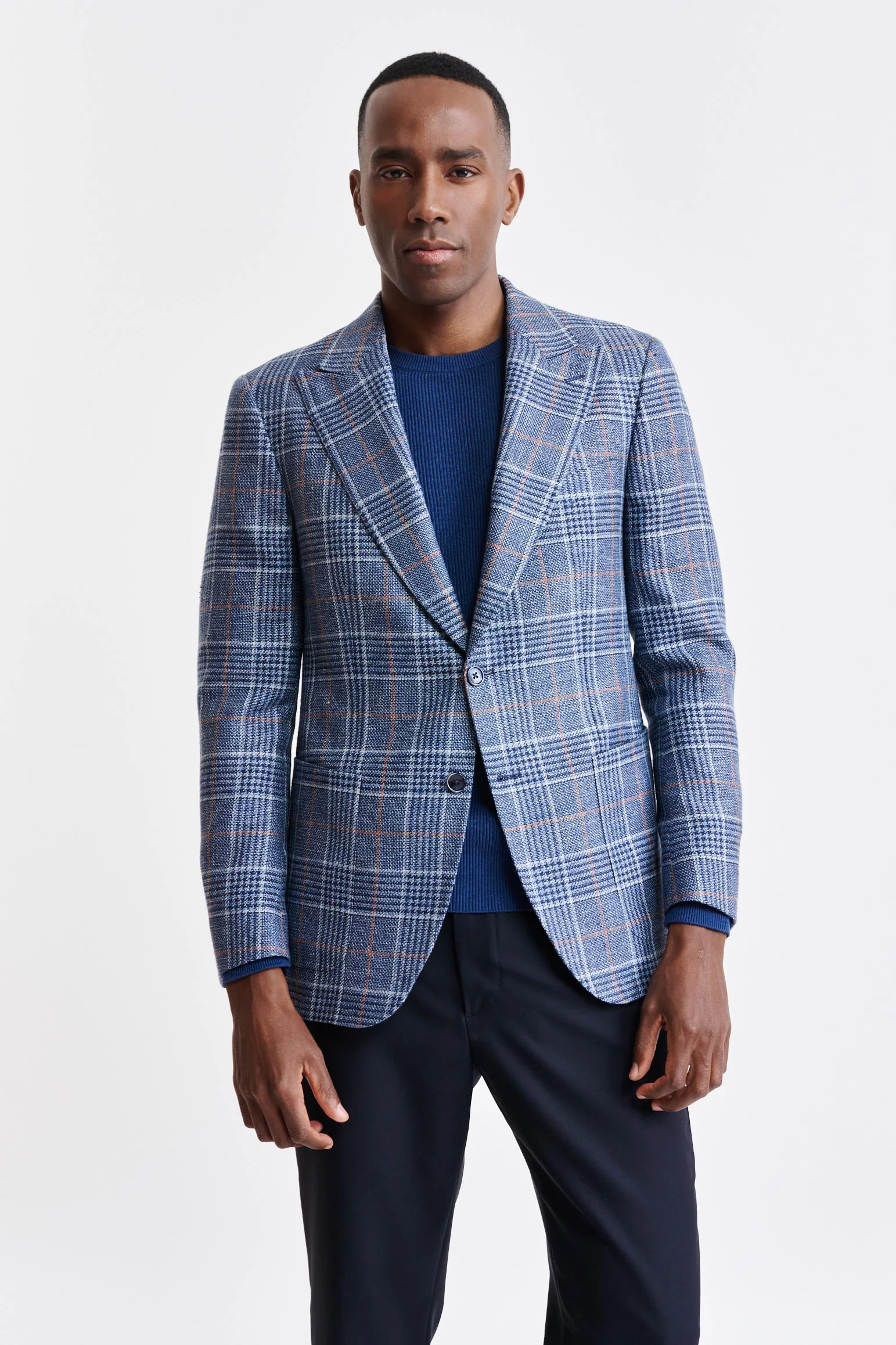 Medium Blue Wool & Linen Soho Jacket Riviera Trend