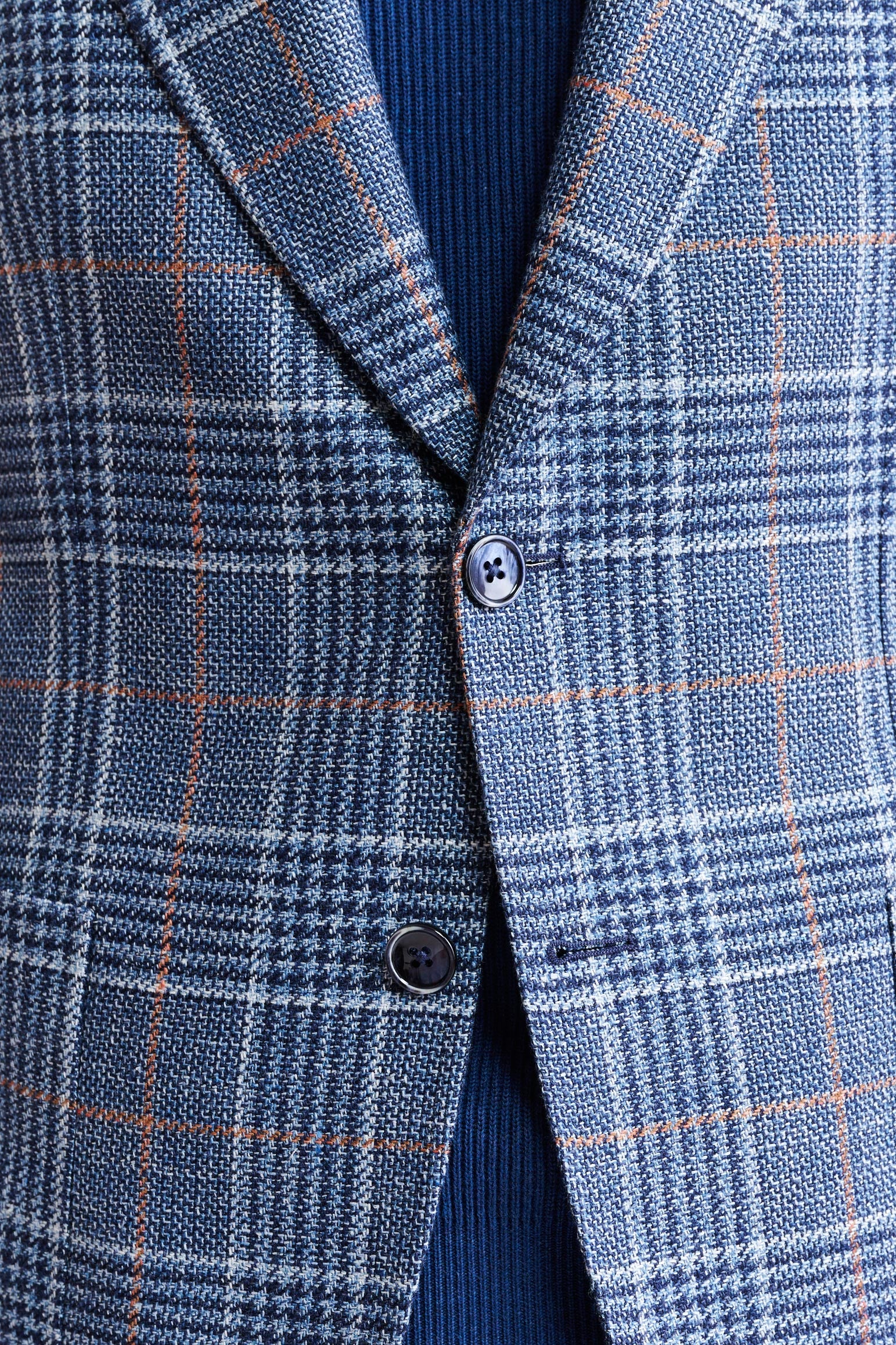 Medium Blue Wool & Linen Soho Jacket Riviera Trend - Image 3