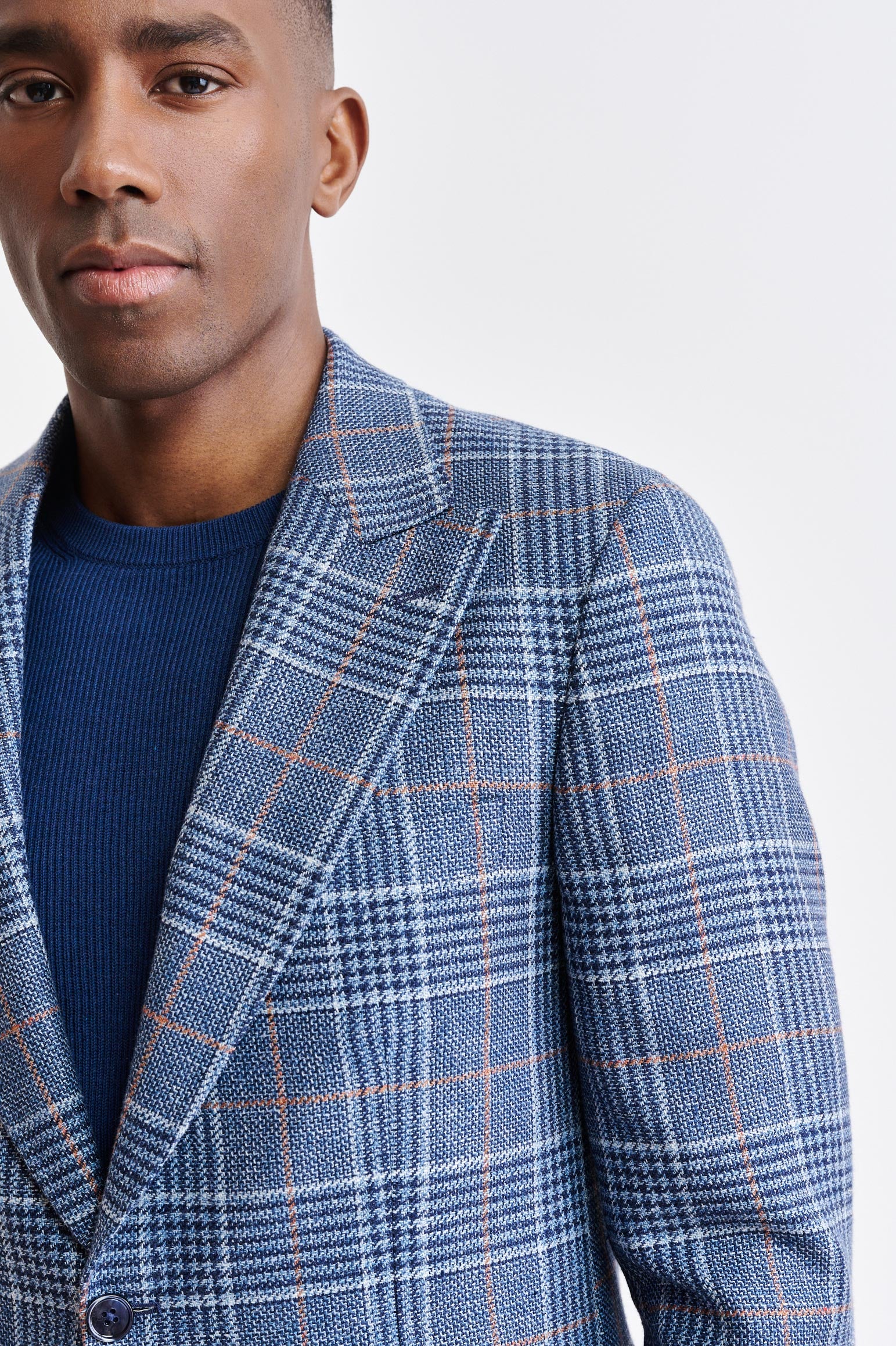 Medium Blue Wool & Linen Soho Jacket Riviera Trend - Image 6