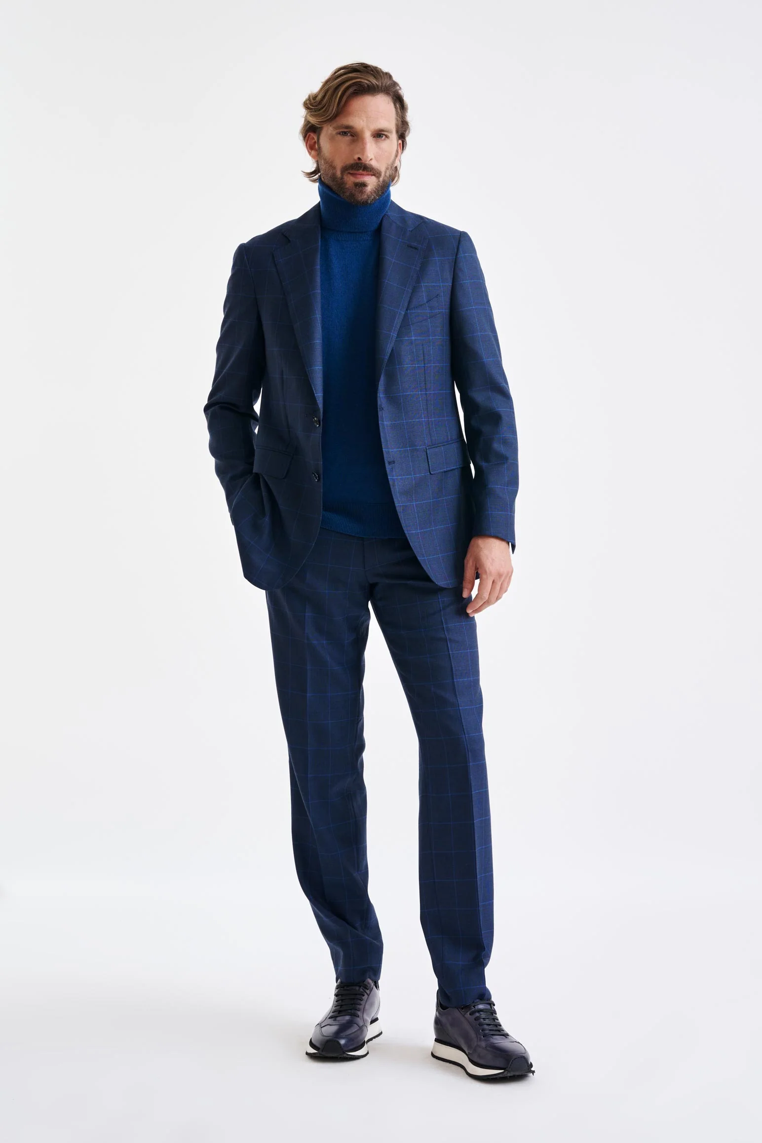 Medium Blue Wool Soho Suit Savile Row Classics
