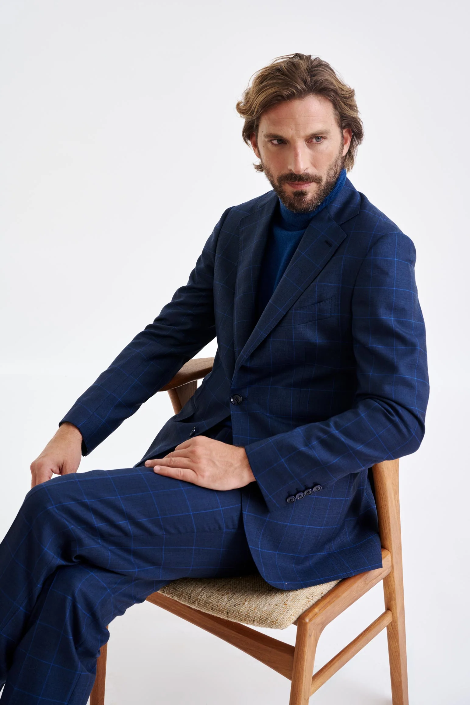 Medium Blue Wool Soho Suit Savile Row Classics - Image 15