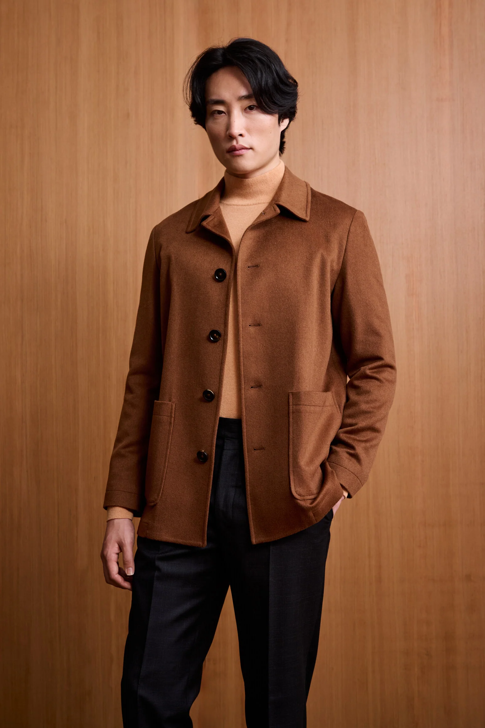 Medium Brown 100% Cashmere Troy Overcoat St. Moritz