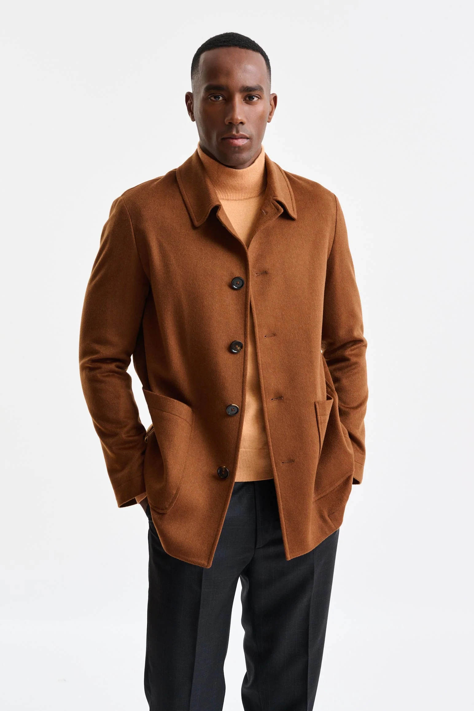 Medium Brown 100% Cashmere Troy Overcoat St. Moritz - Image 3