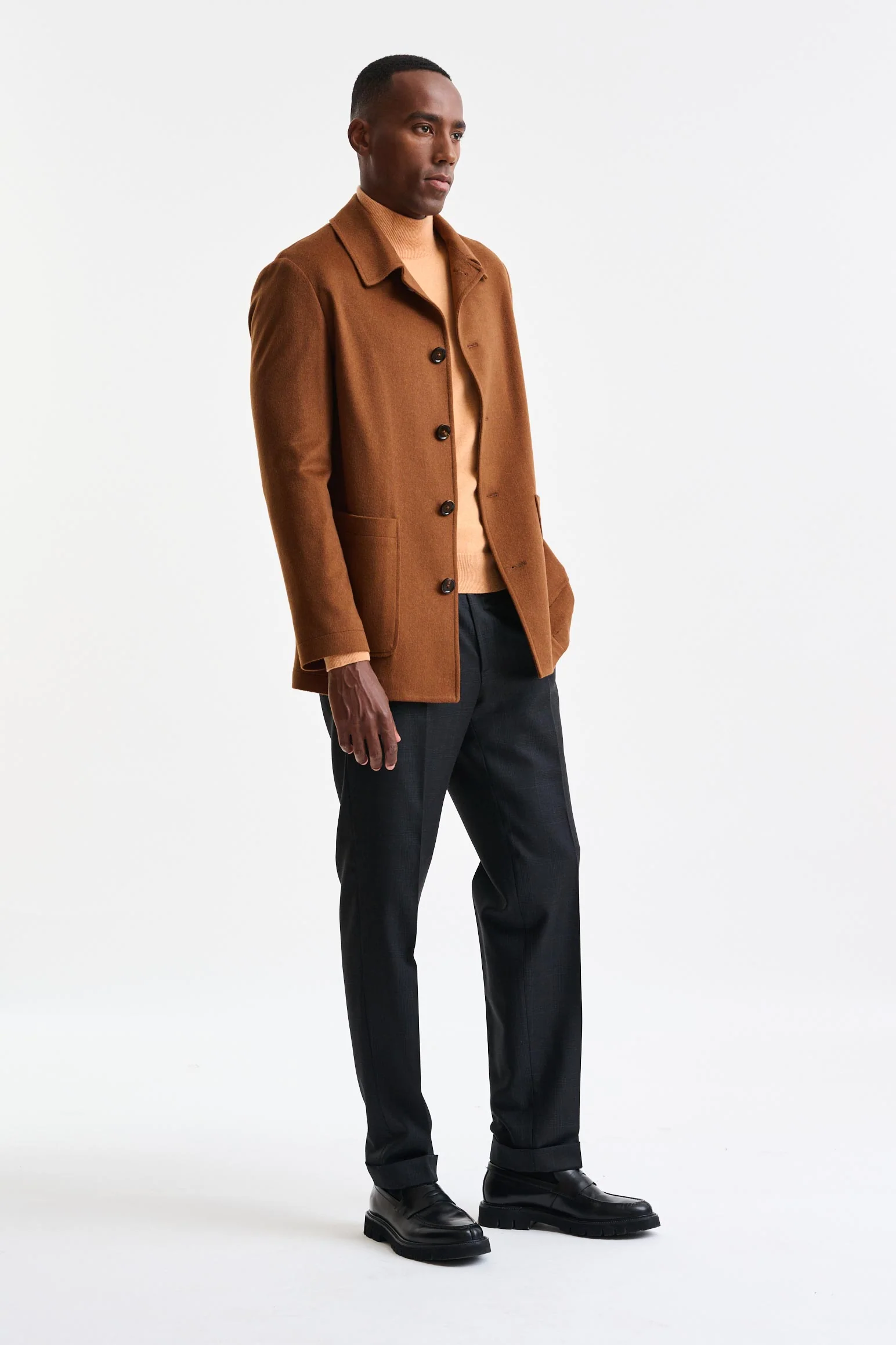 Medium Brown 100% Cashmere Troy Overcoat St. Moritz - Image 6