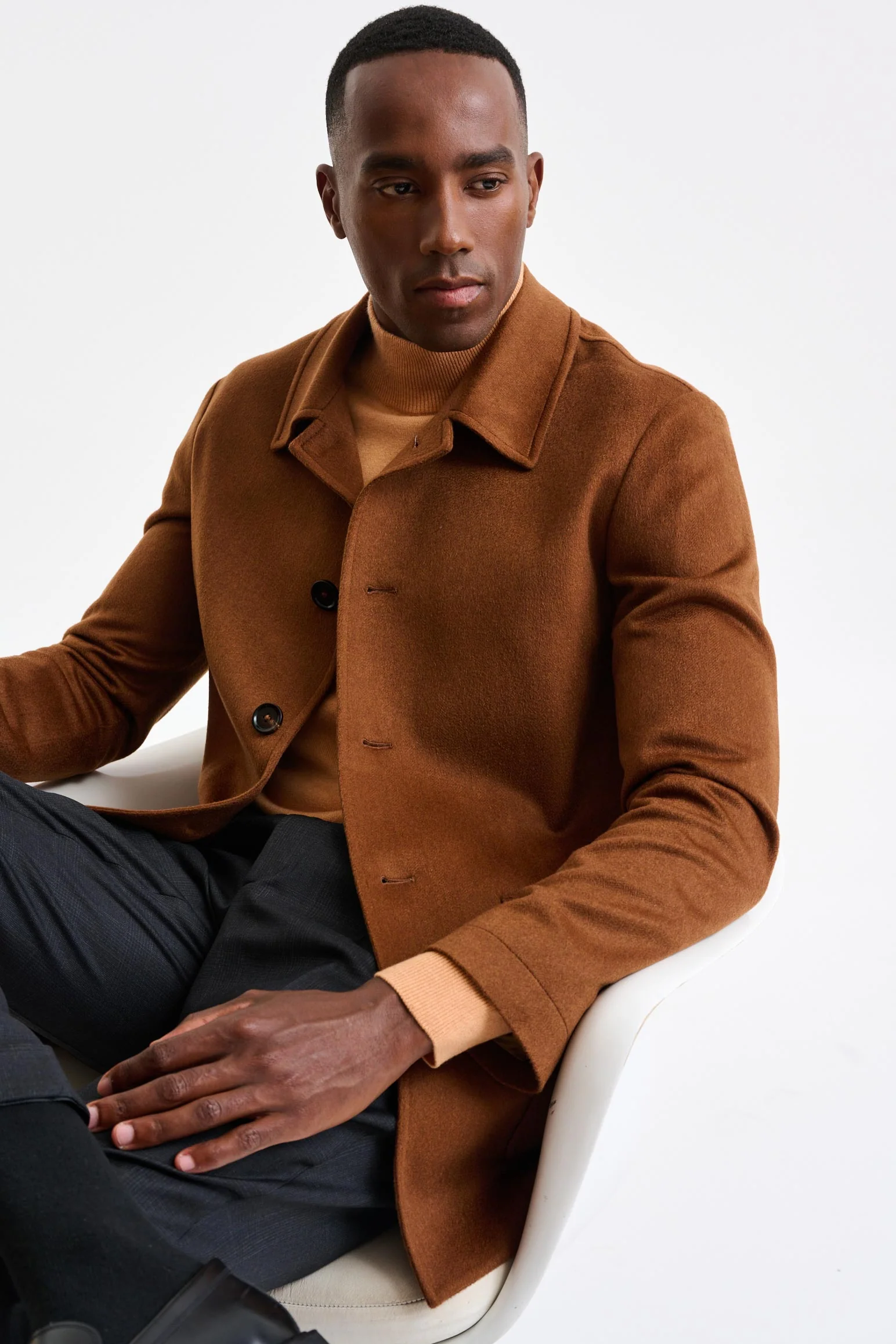 Medium Brown 100% Cashmere Troy Overcoat St. Moritz - Image 7
