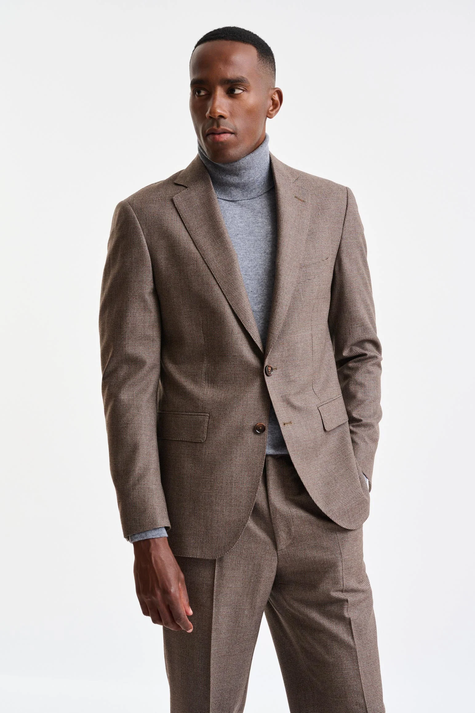 Medium Brown 100% Wool Soho Suit Freestyle - Image 5