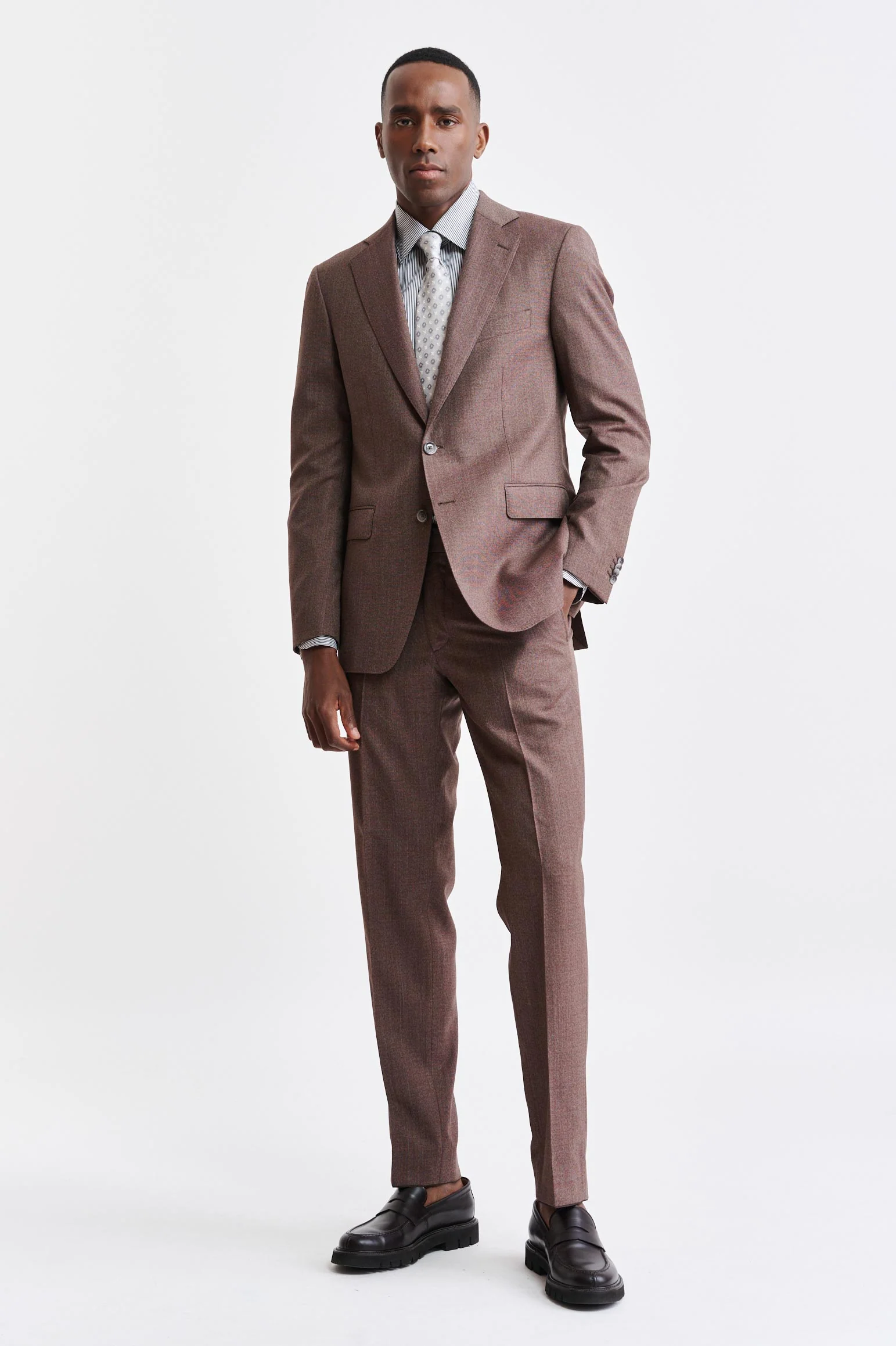 Medium Brown 100% Wool Super 130's Soho Jacket Jazz - Image 7