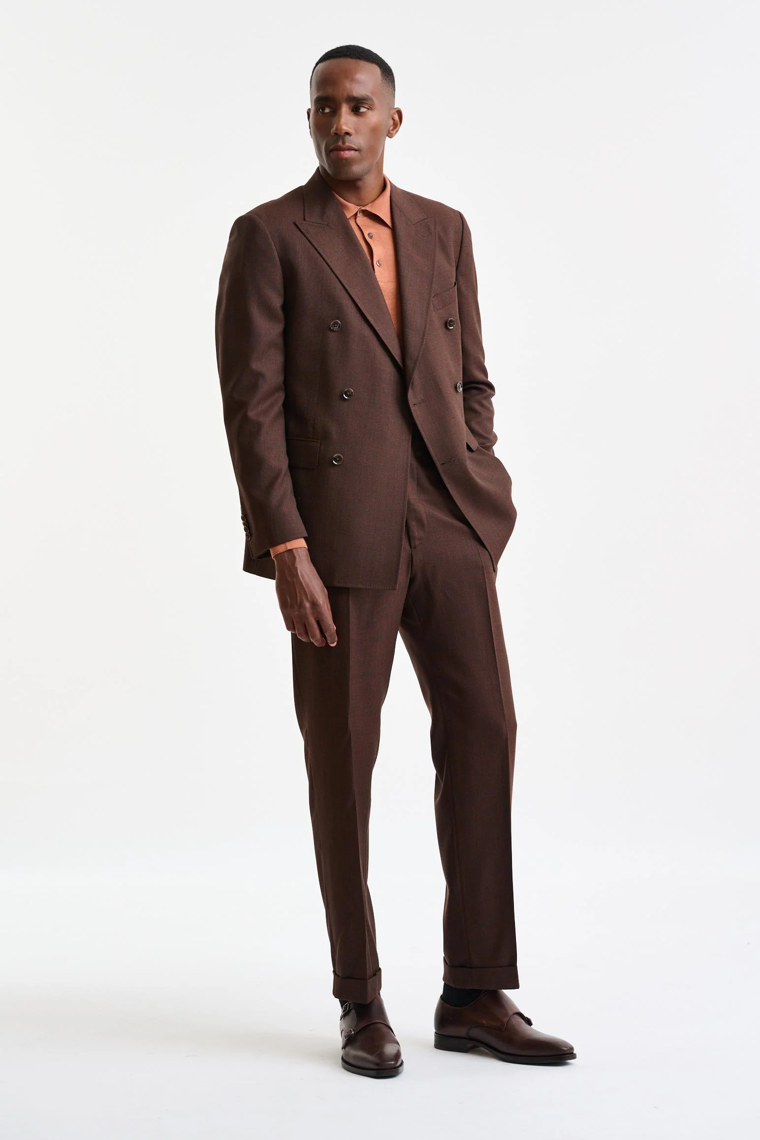Medium Brown 100% Wool Super 130's Soho Suit Freestyle