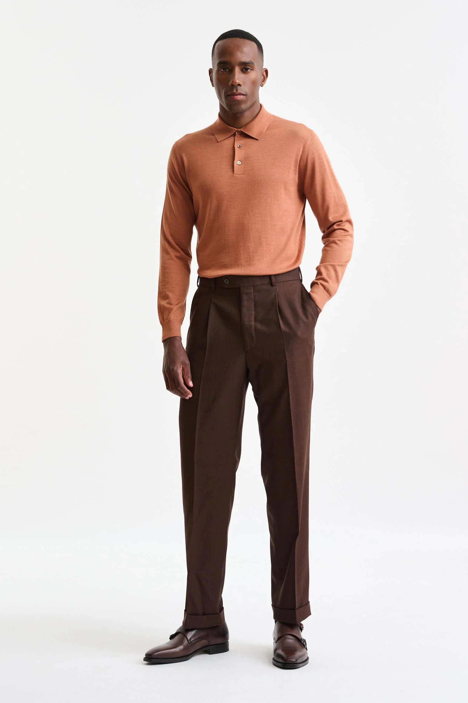 Medium Brown 100% Wool Super 130's Soho Suit Freestyle - Image 9