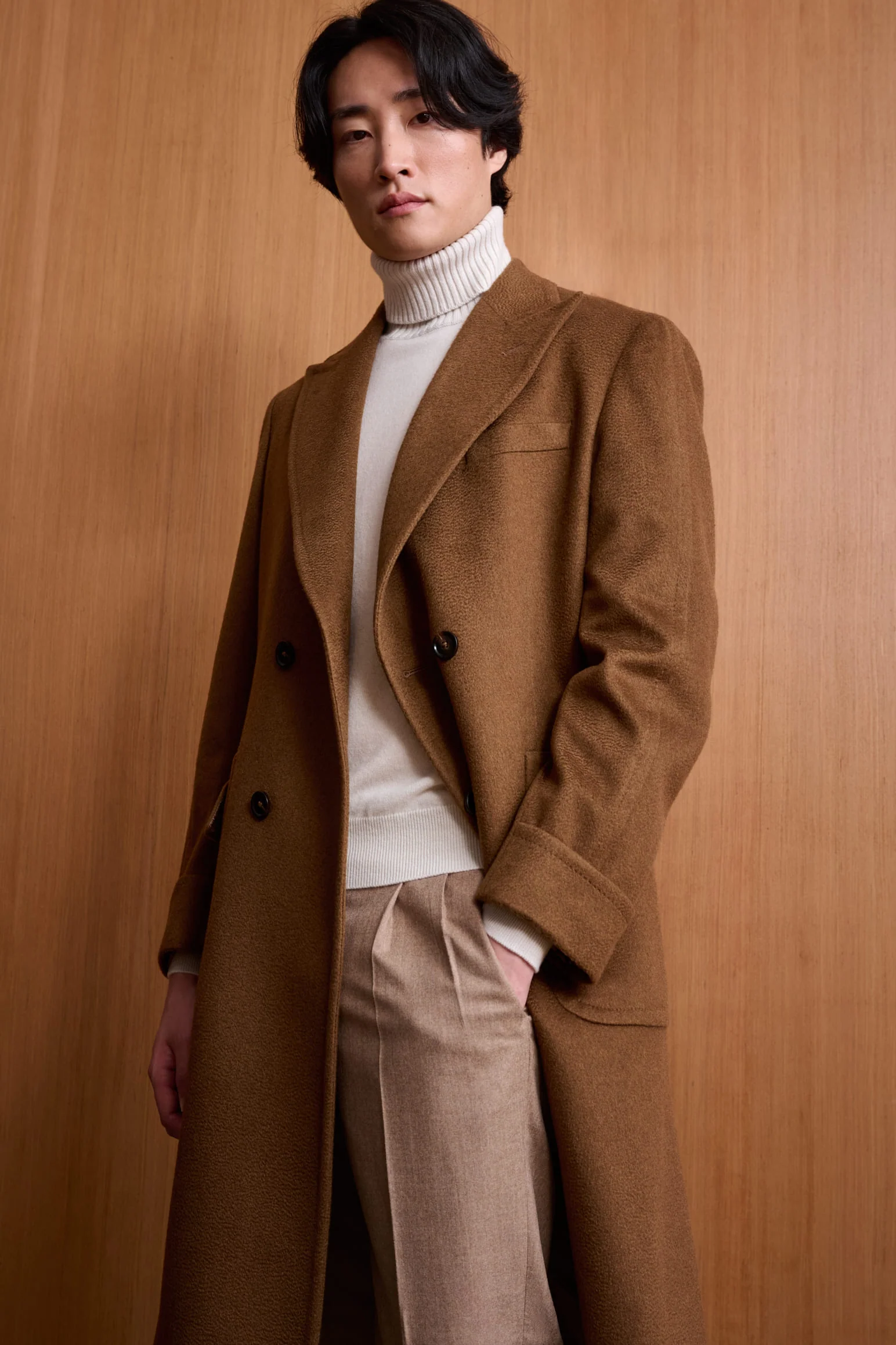 Medium Brown 100% Cashmere Guildford Overcoat Zeus - Image 2