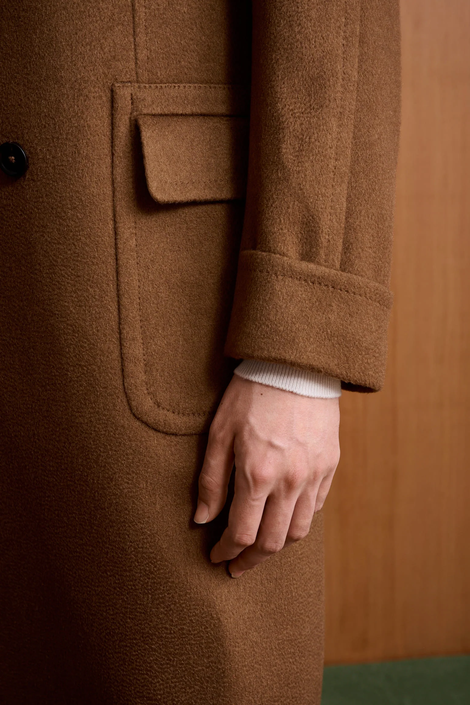 Medium Brown 100% Cashmere Guildford Overcoat Zeus - Image 4