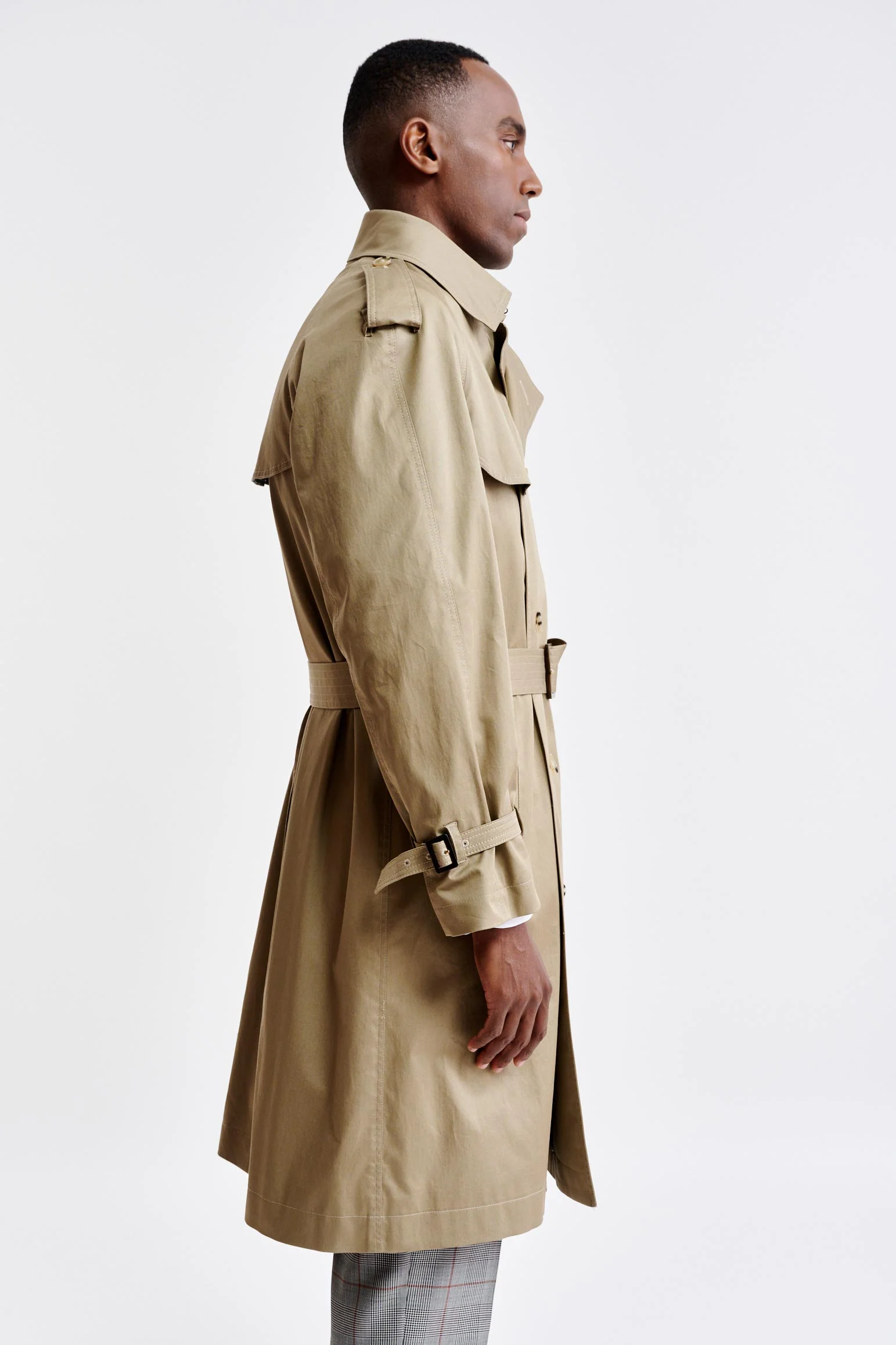 Medium Brown Cotton Marlow Trench Coat Cashmere Cotton - Image 4