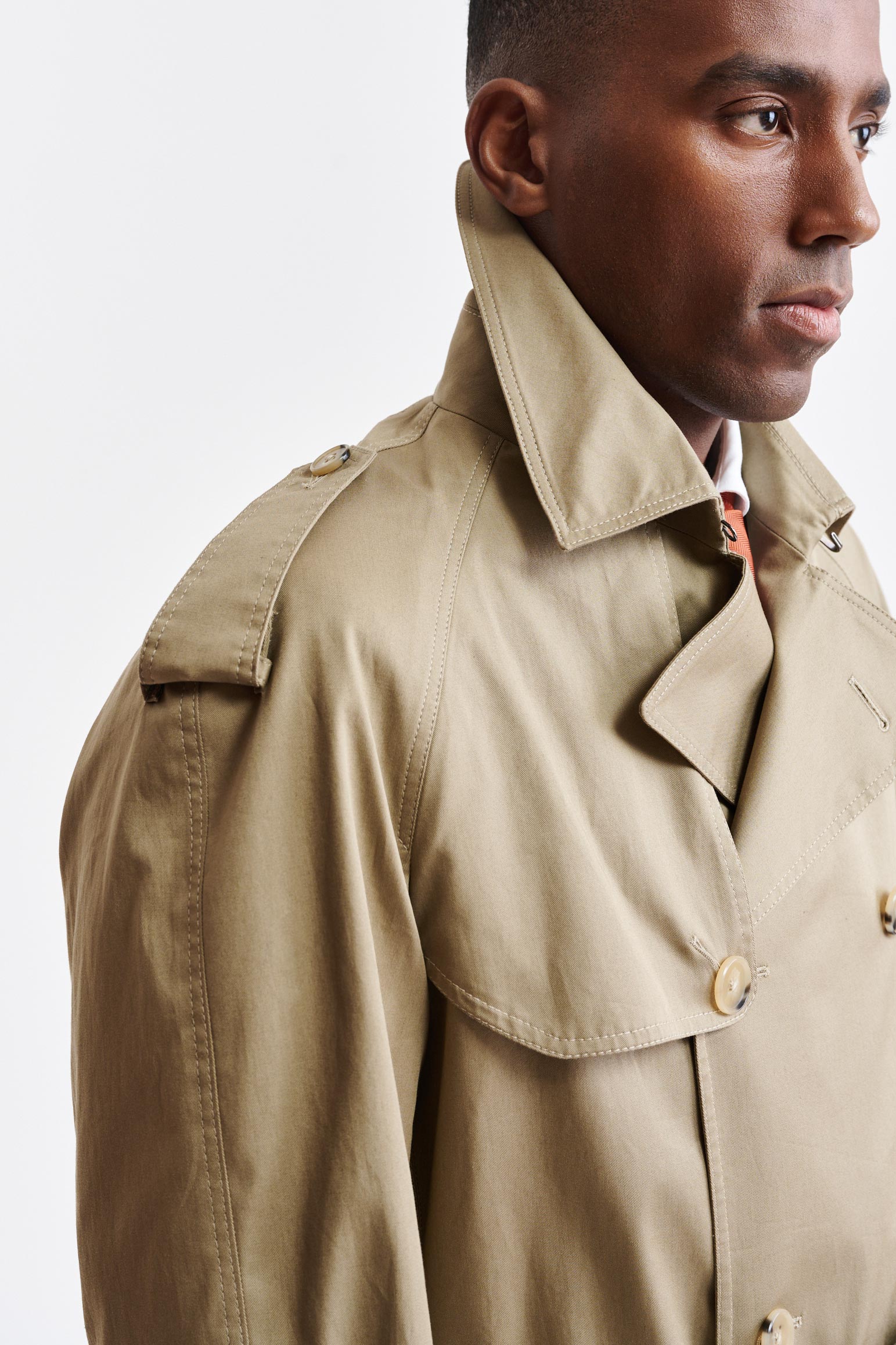Medium Brown Cotton Marlow Trench Coat Cashmere Cotton - Image 6