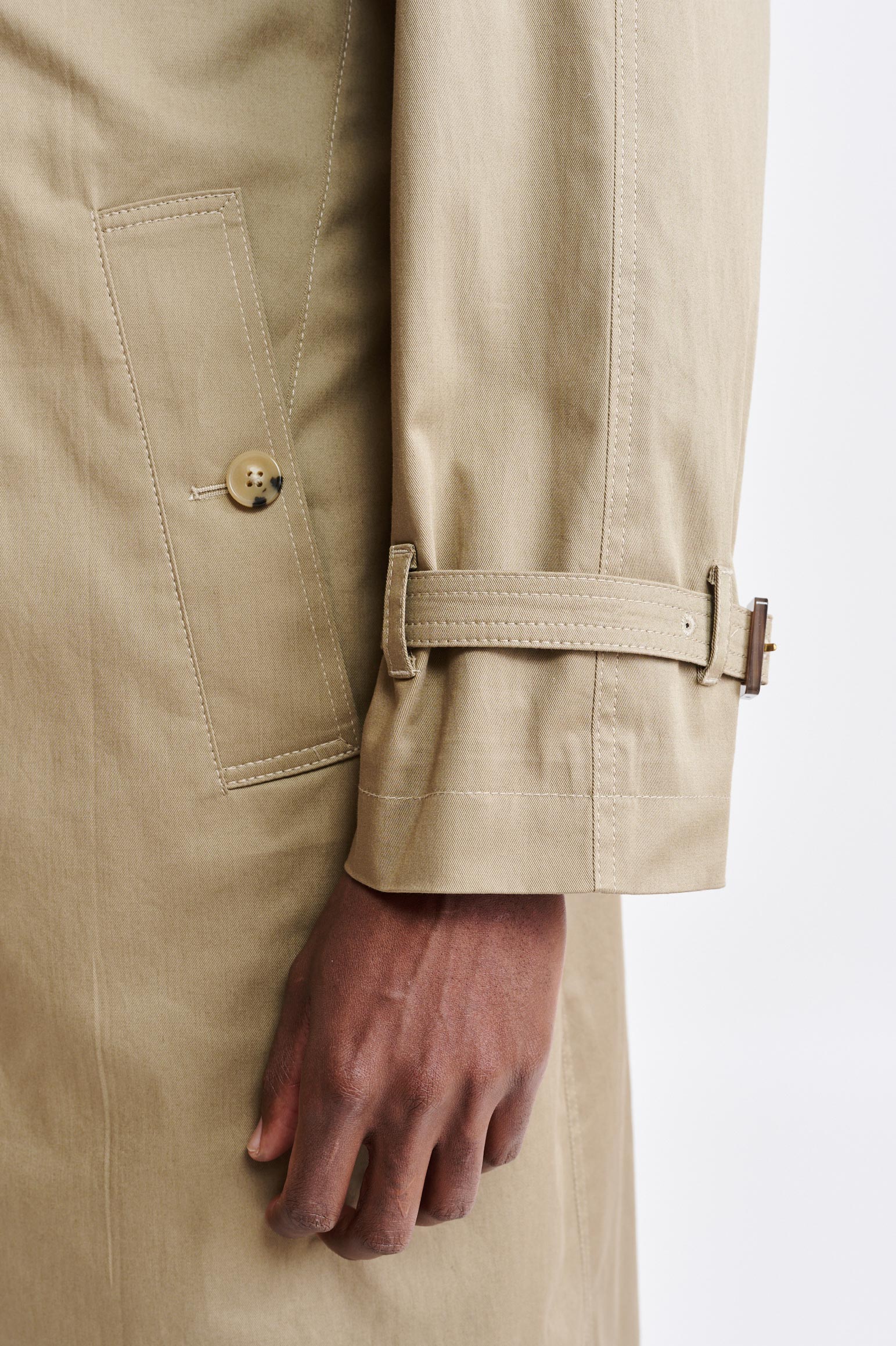Medium Brown Cotton Marlow Trench Coat Cashmere Cotton - Image 7