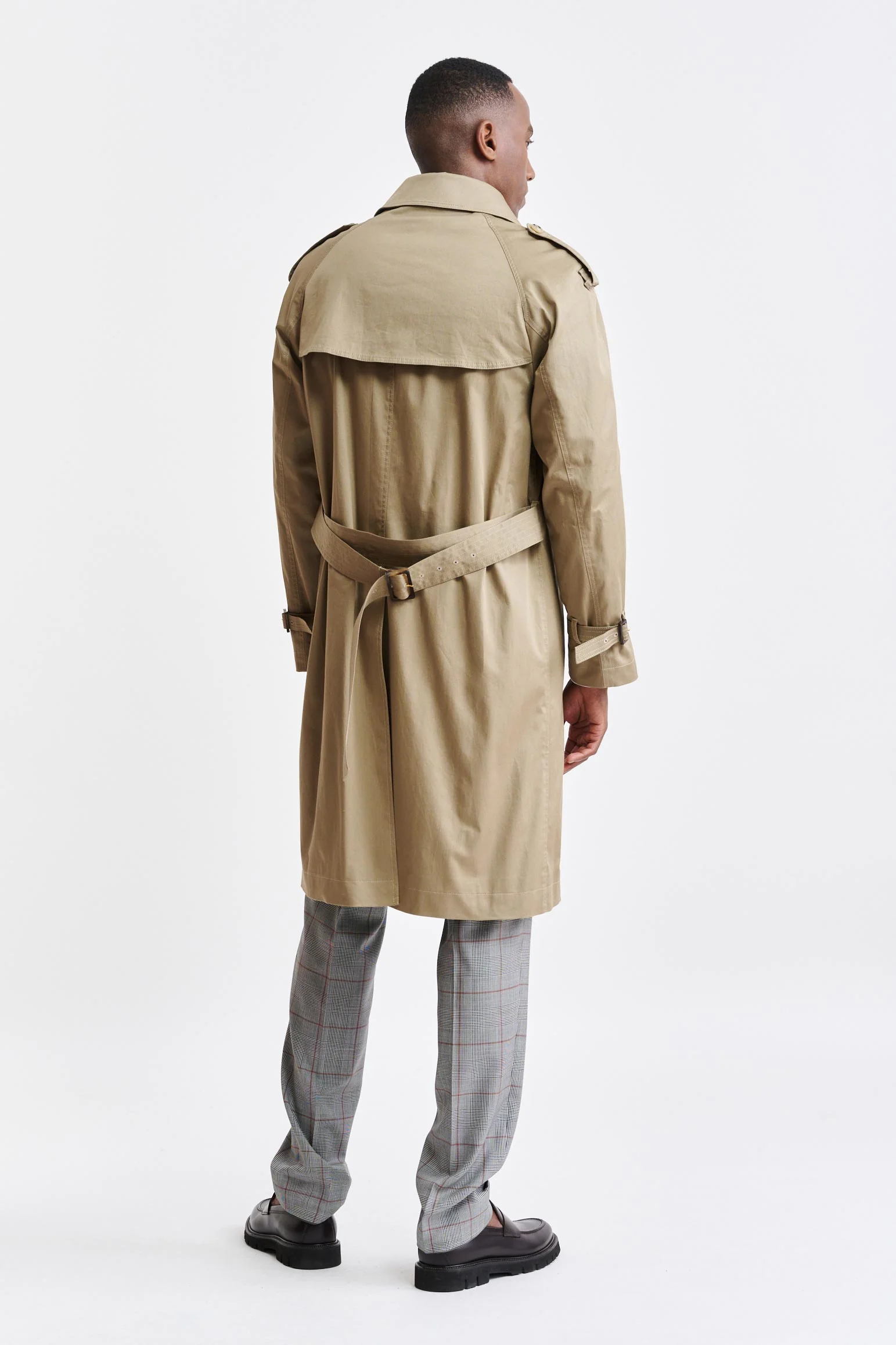 Medium Brown Cotton Marlow Trench Coat Cashmere Cotton - Image 9