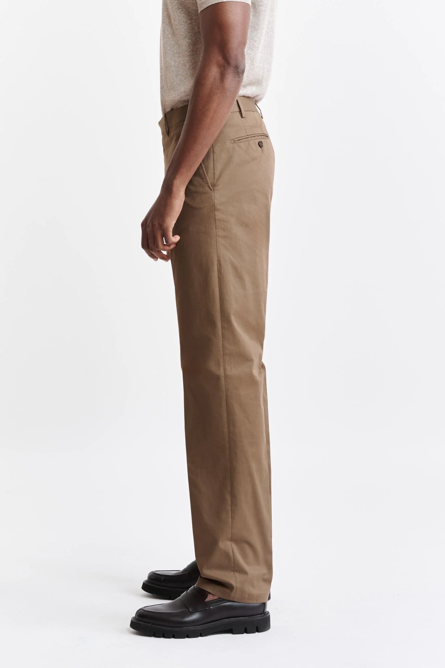 Medium Brown Cotton Xander Trousers Cashmere Cotton - Image 3