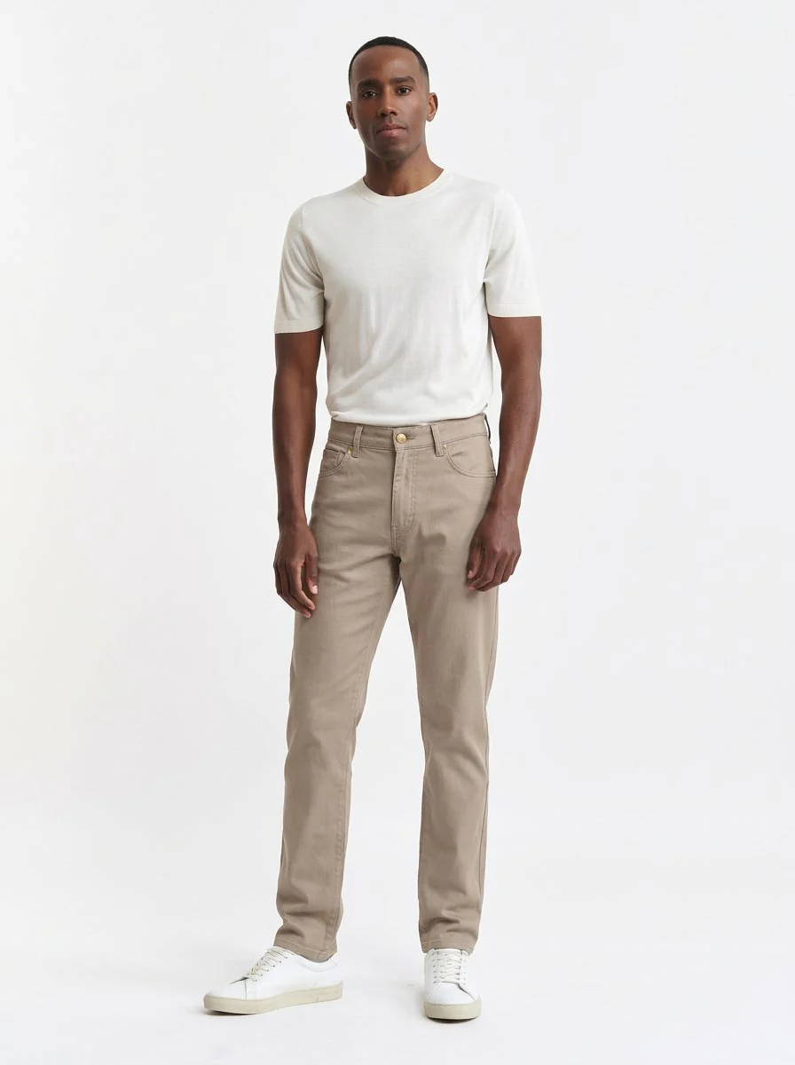 Medium Brown Five Pocket Trousers Cashmere Cotton
