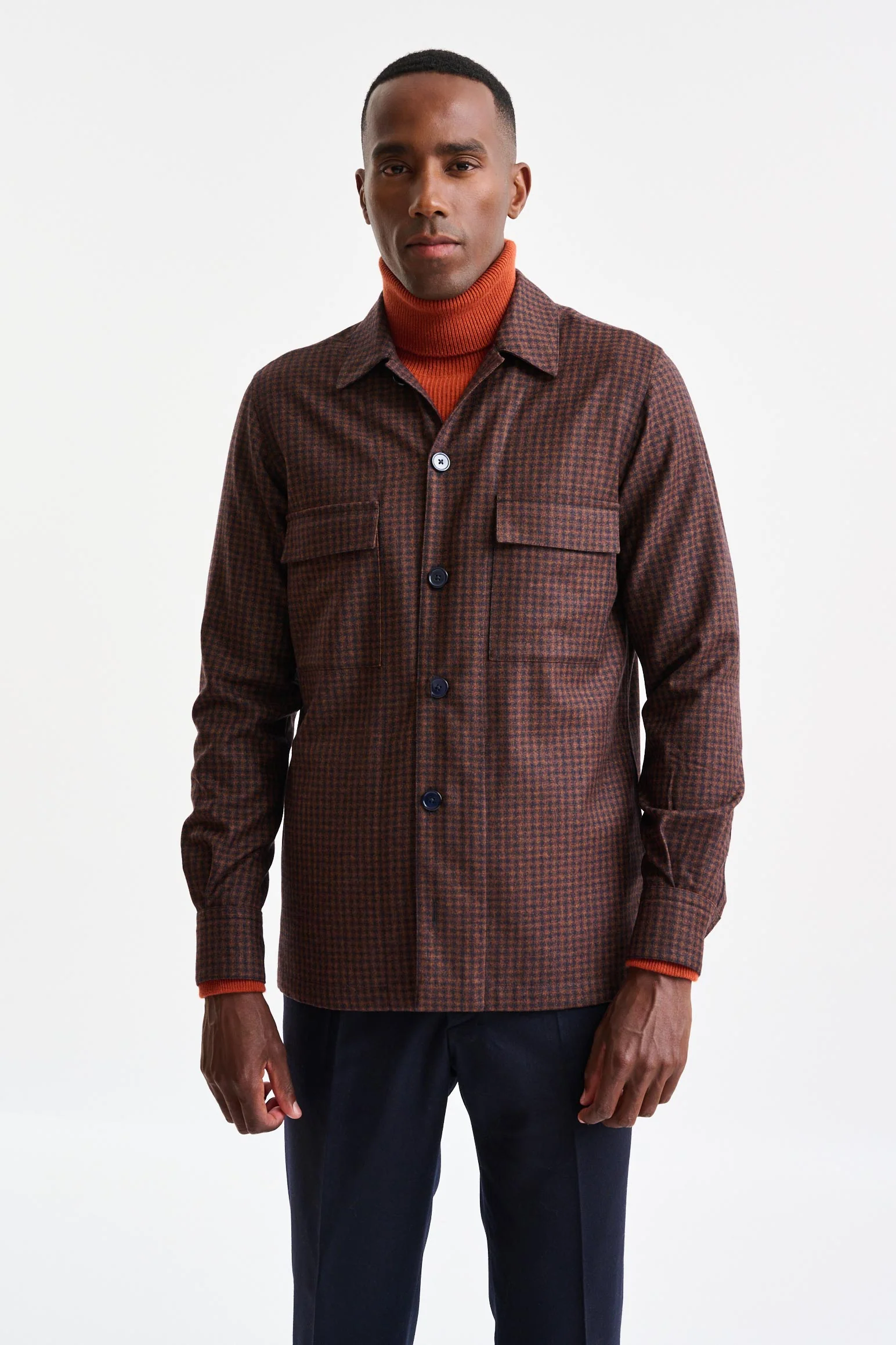 Medium Brown Wool Plymouth Overshirt Trend