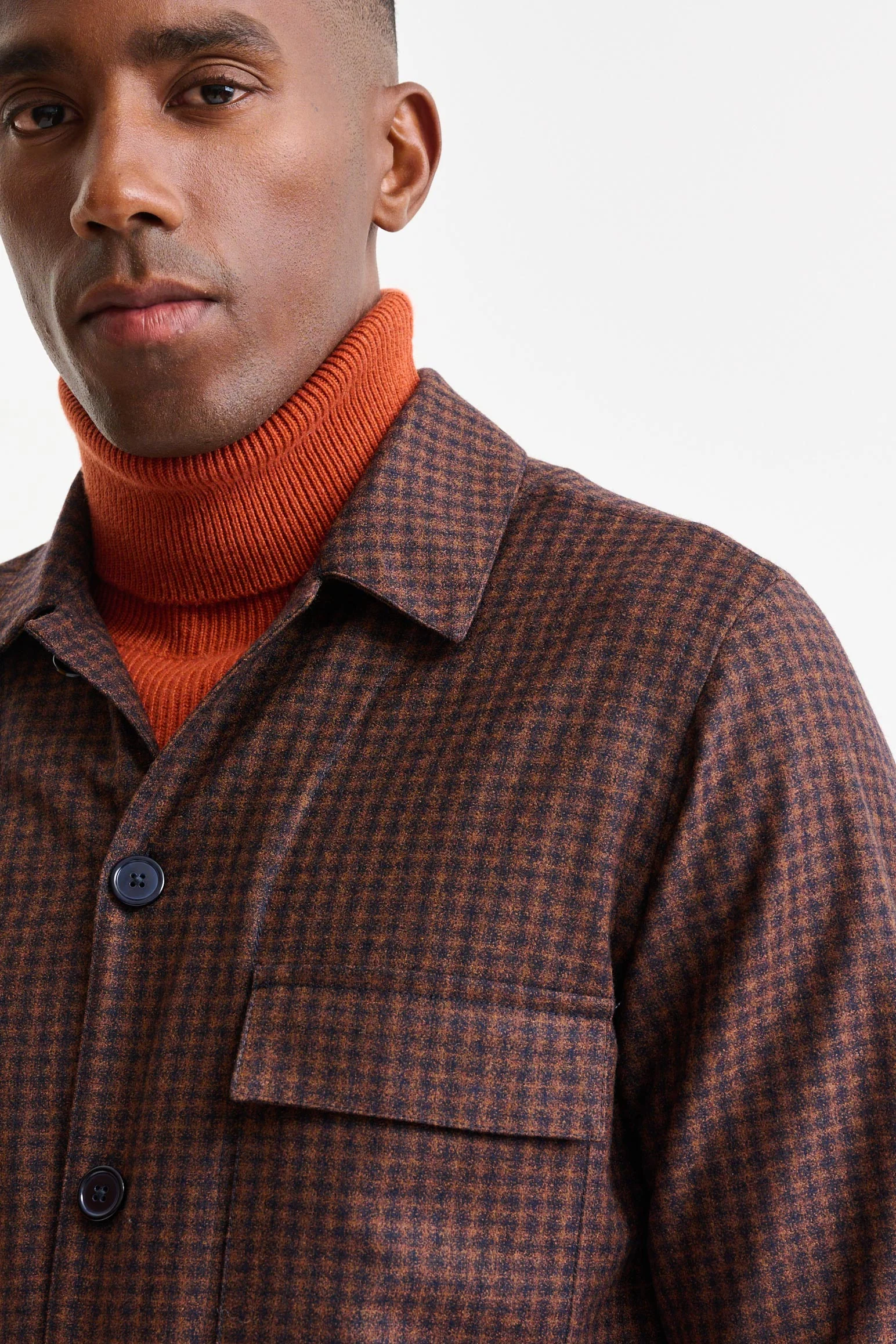 Medium Brown Wool Plymouth Overshirt Trend - Image 3