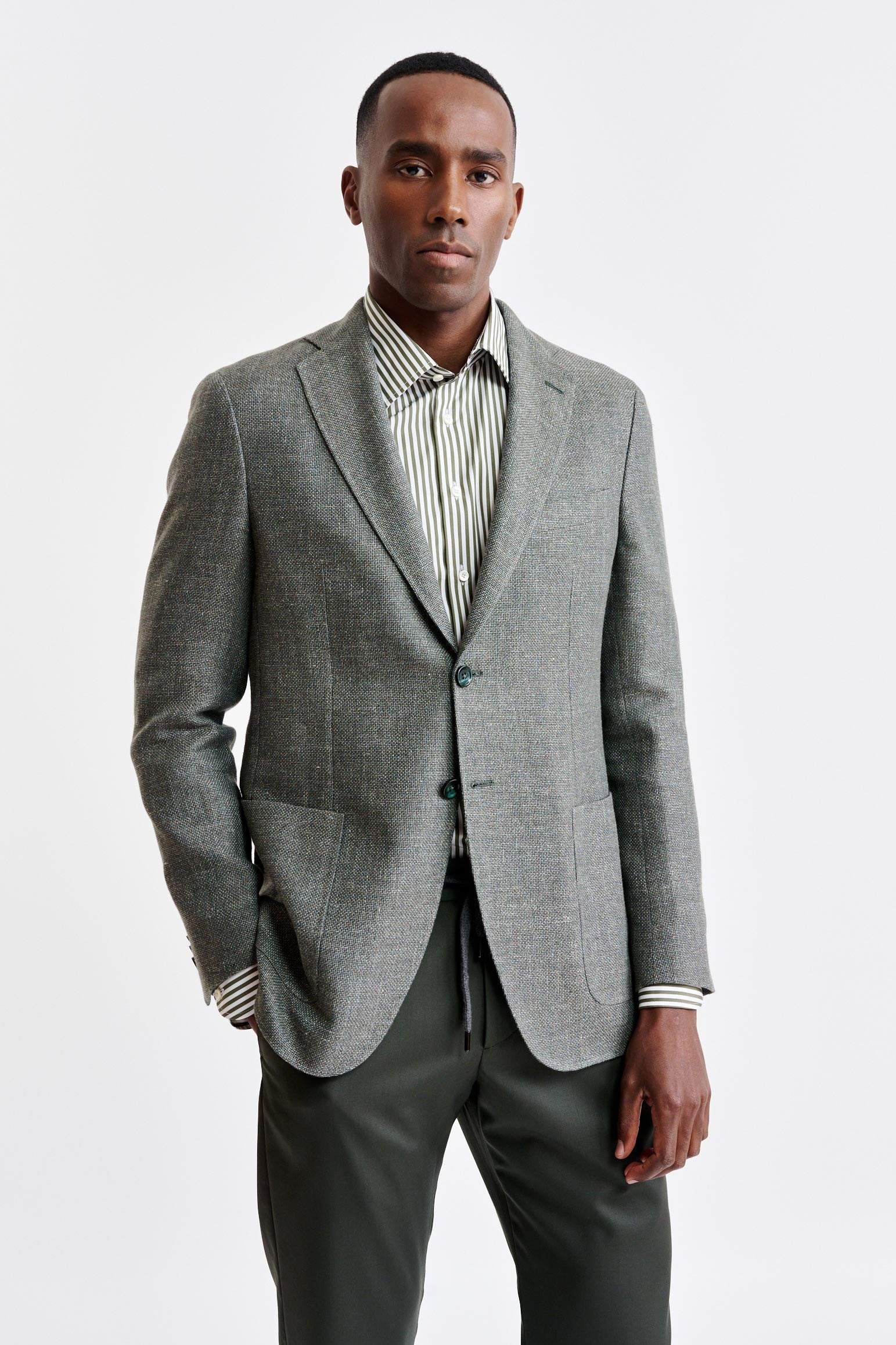 Medium Green Wool & Linen Kenton Jacket Jazz