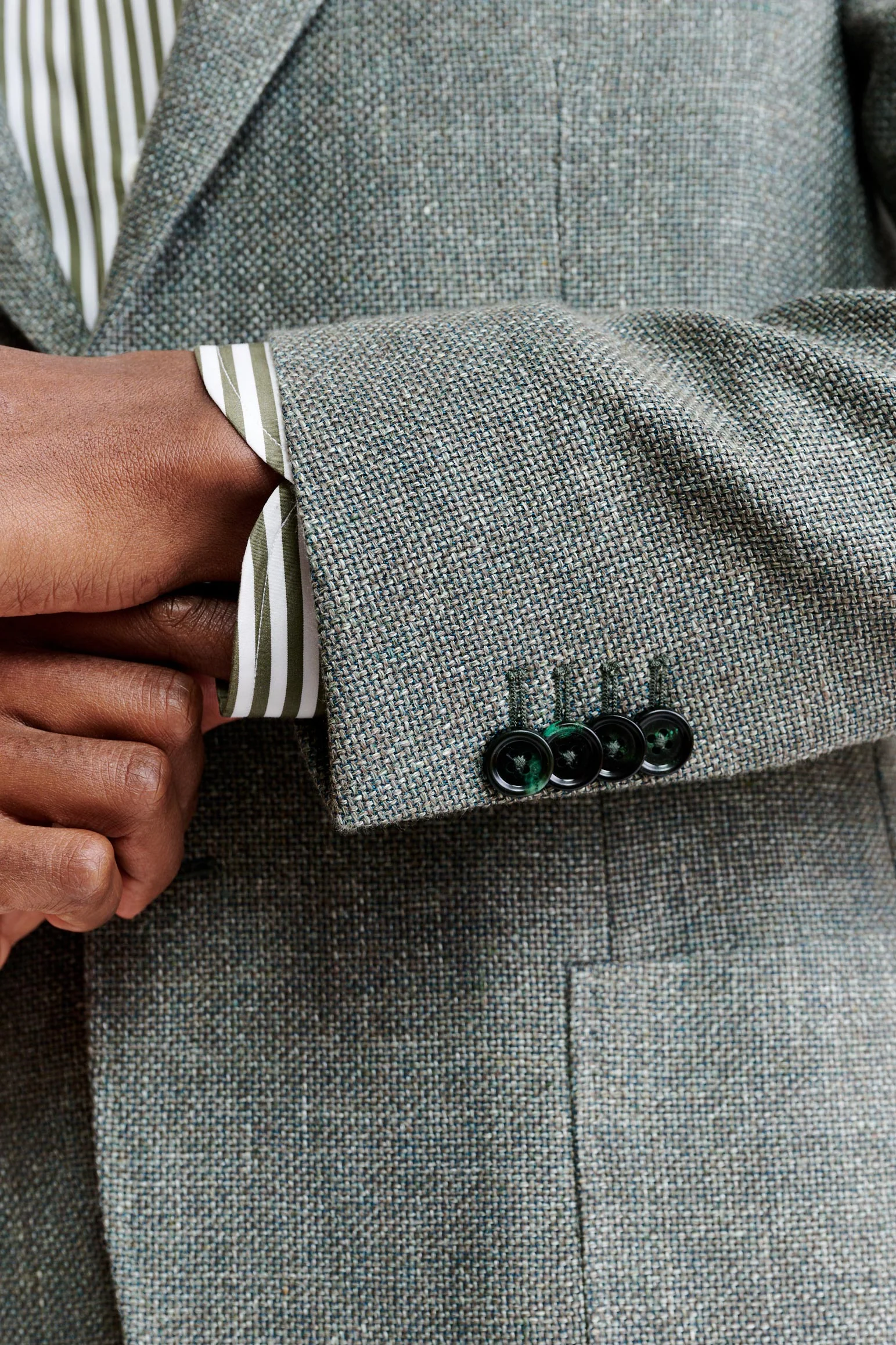 Medium Green Wool & Linen Kenton Jacket Jazz - Image 2