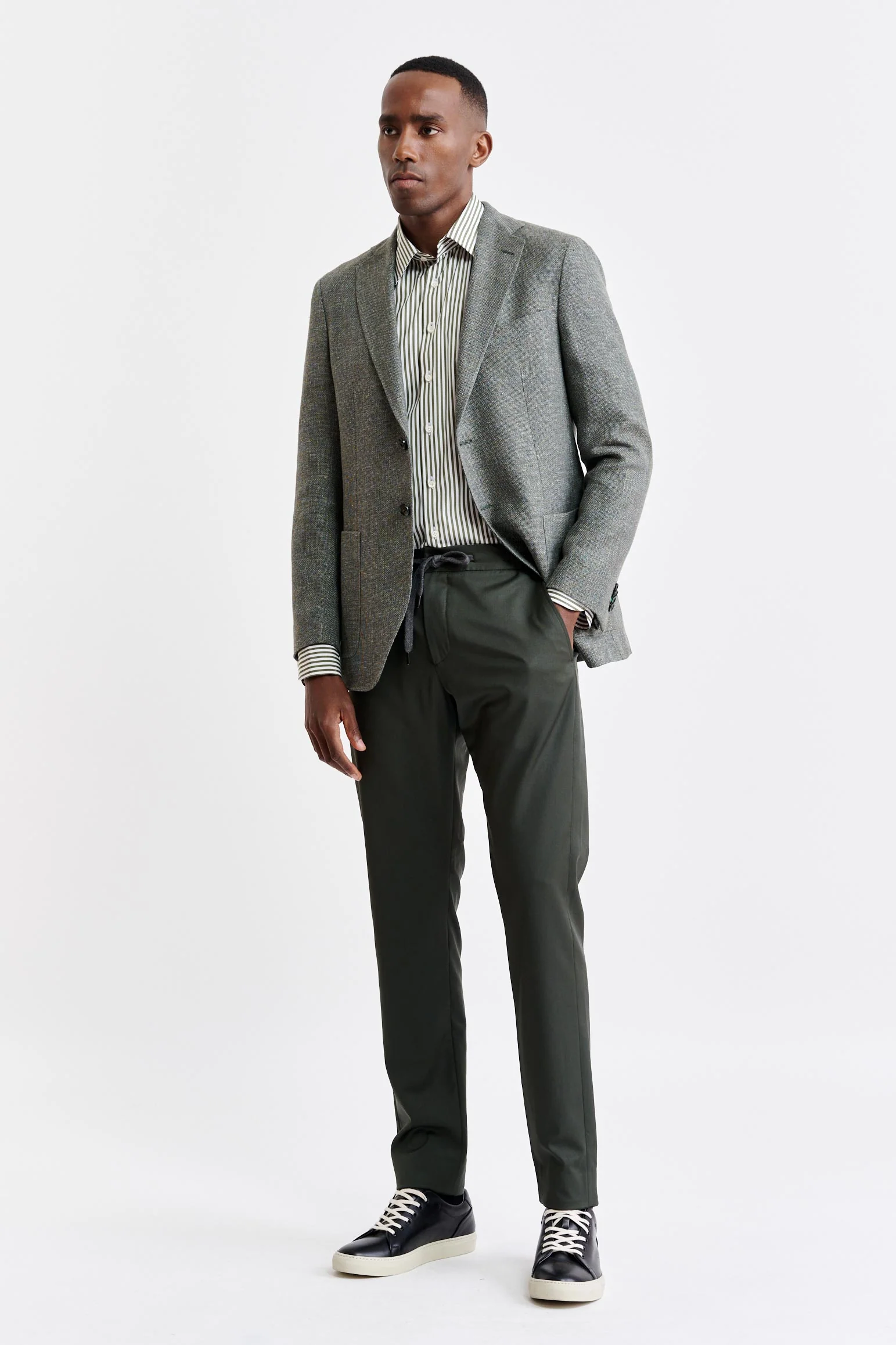 Medium Green Wool & Linen Kenton Jacket Jazz - Image 5