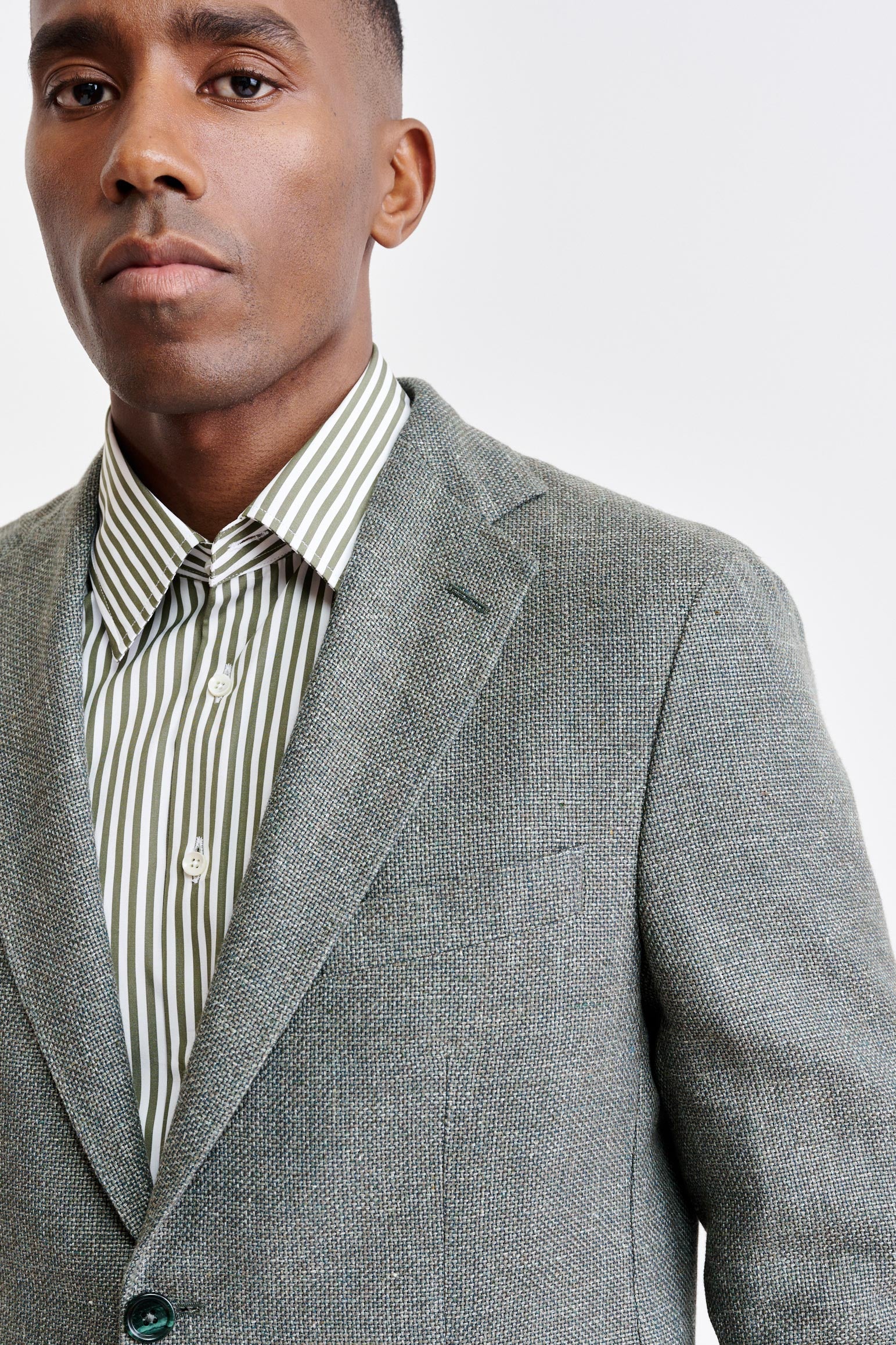 Medium Green Wool & Linen Kenton Jacket Jazz - Image 6
