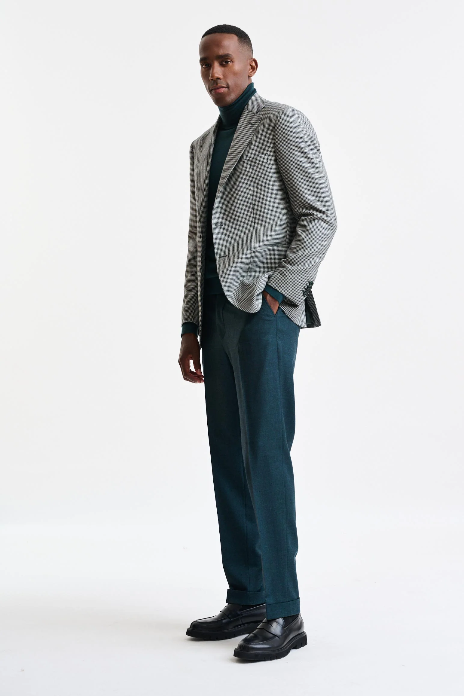 Medium Green Wool Soho Jacket Autumn Leaves - Image 5