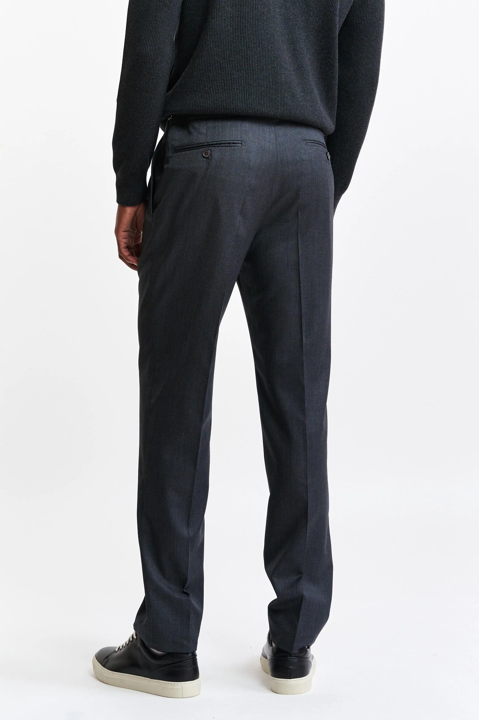 Medium Grey 100% Wool Super 100's Signature Trousers New Deluxe - Image 5