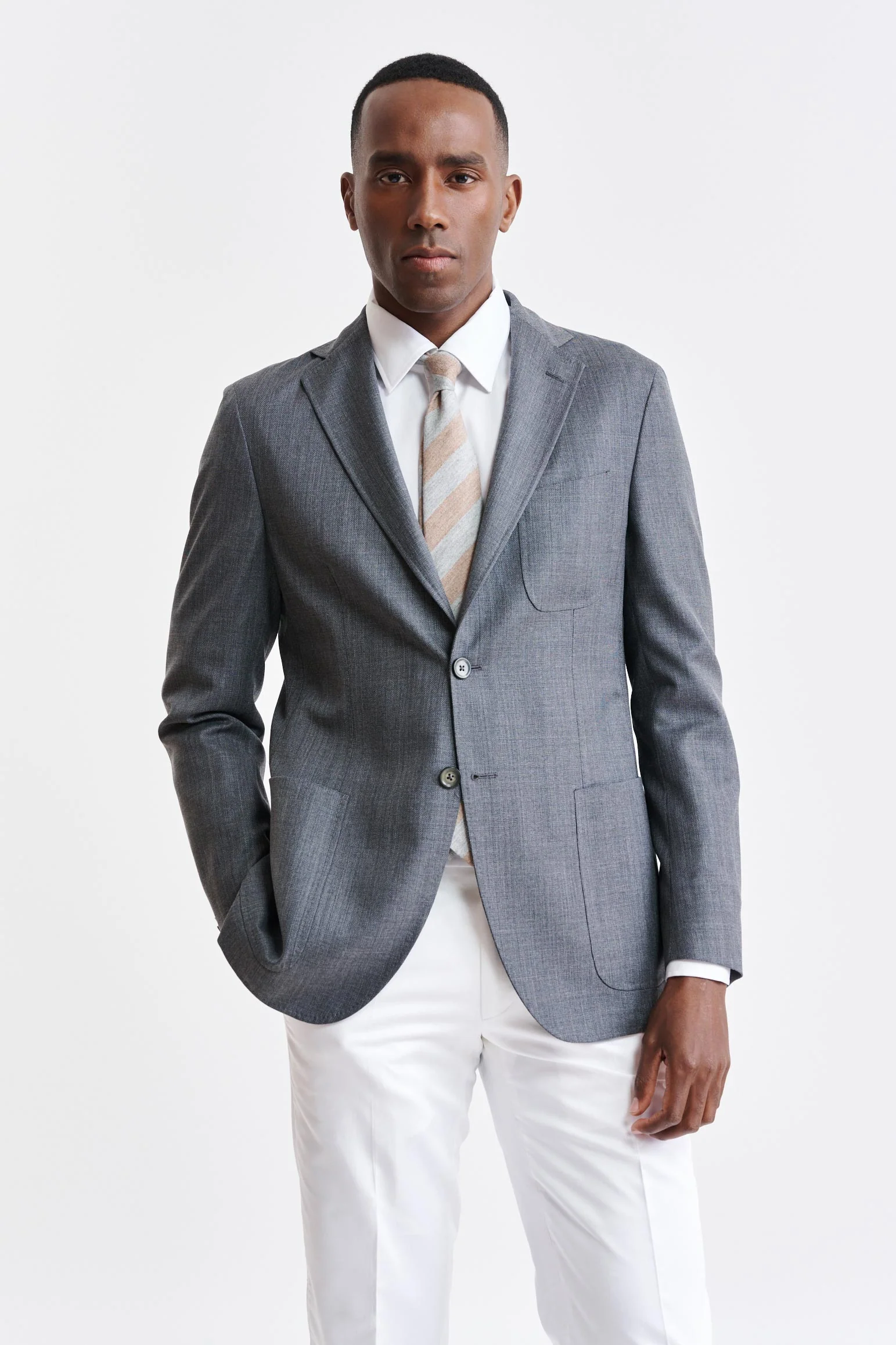 Medium Grey 100% Wool Super 100's Kenton Jacket Image