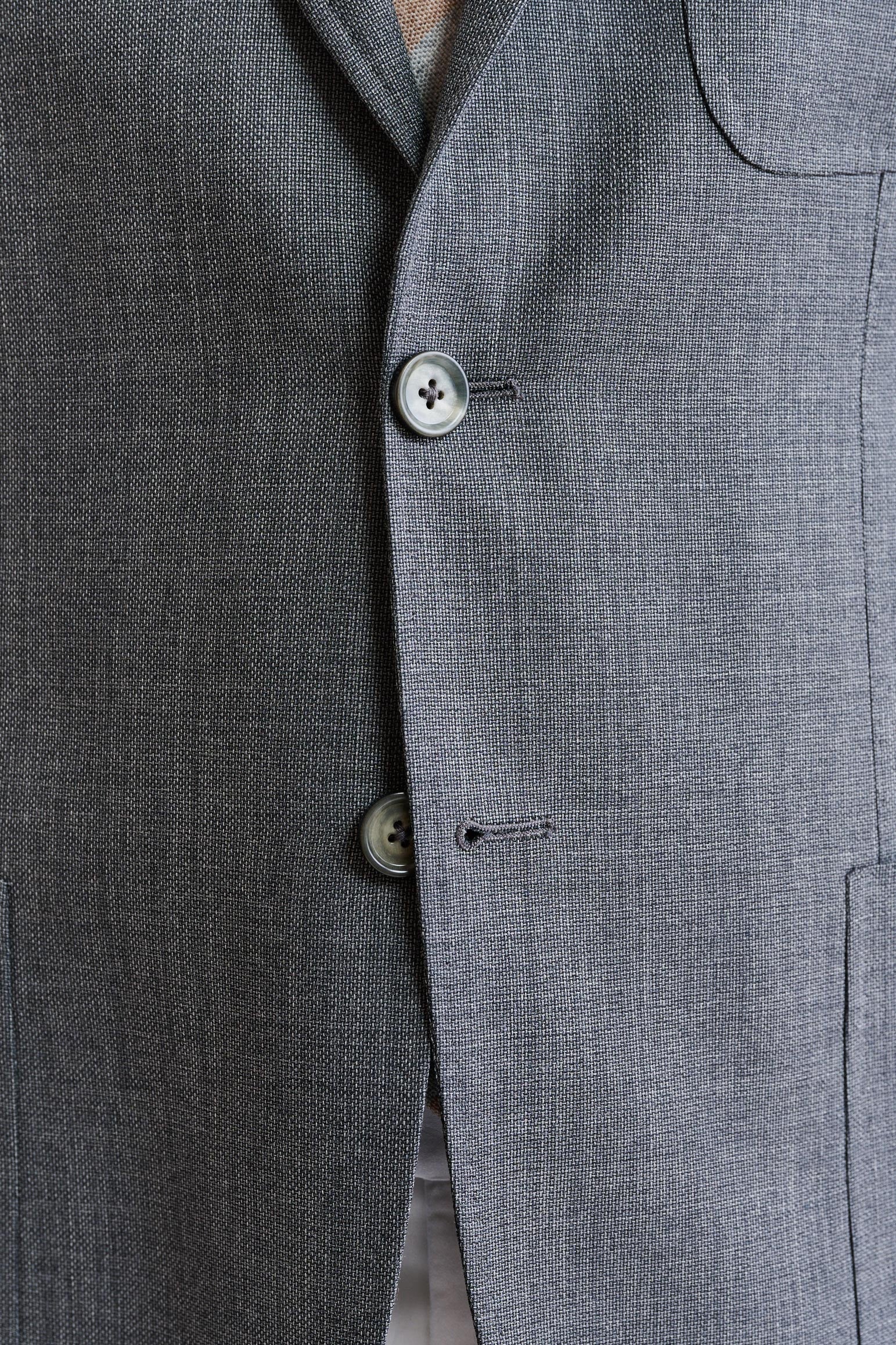 Medium Grey 100% Wool Super 100's Kenton Jacket Image - Image 3