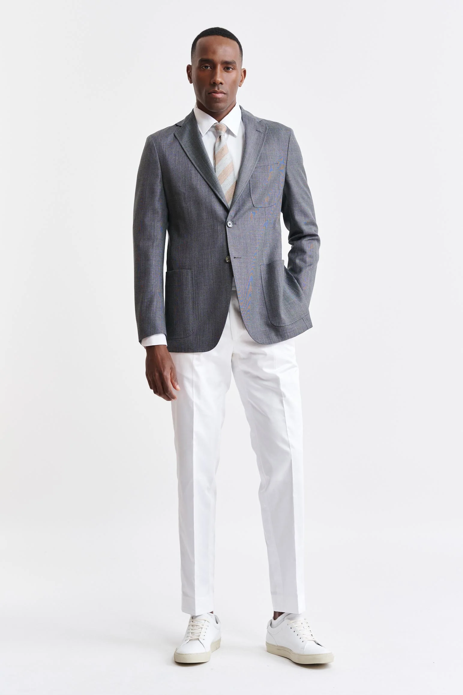Medium Grey 100% Wool Super 100's Kenton Jacket Image - Image 5