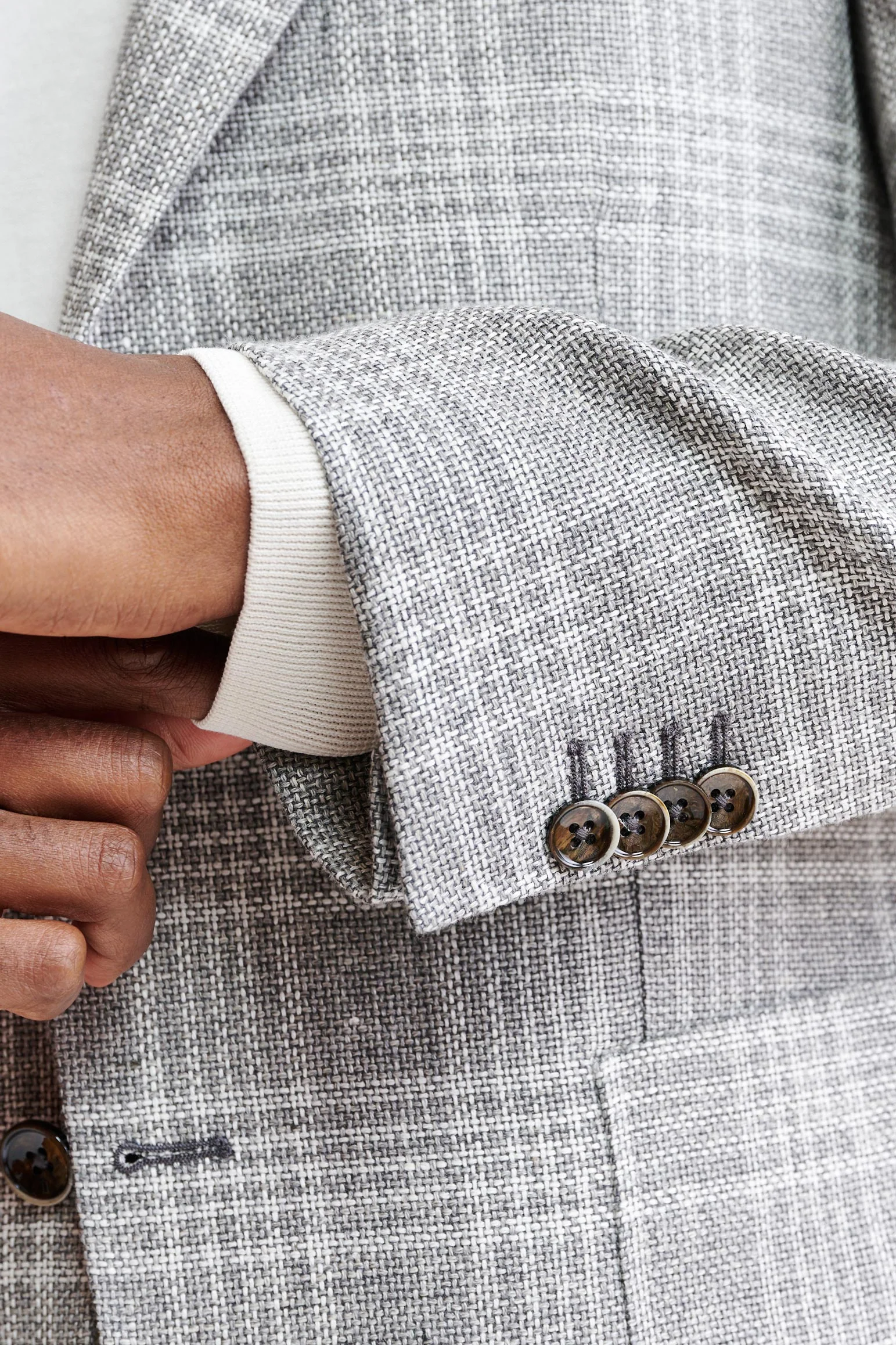Medium Grey Wool & Linen Soho Jacket Riviera Trend - Image 2