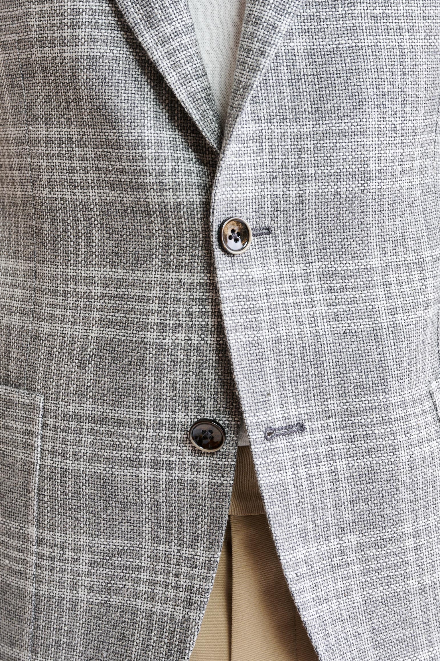 Medium Grey Wool & Linen Soho Jacket Riviera Trend - Image 3