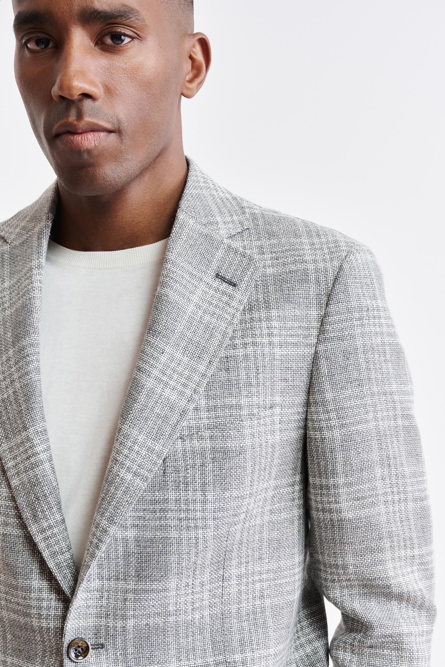 Medium Grey Wool & Linen Soho Jacket Riviera Trend - Image 6
