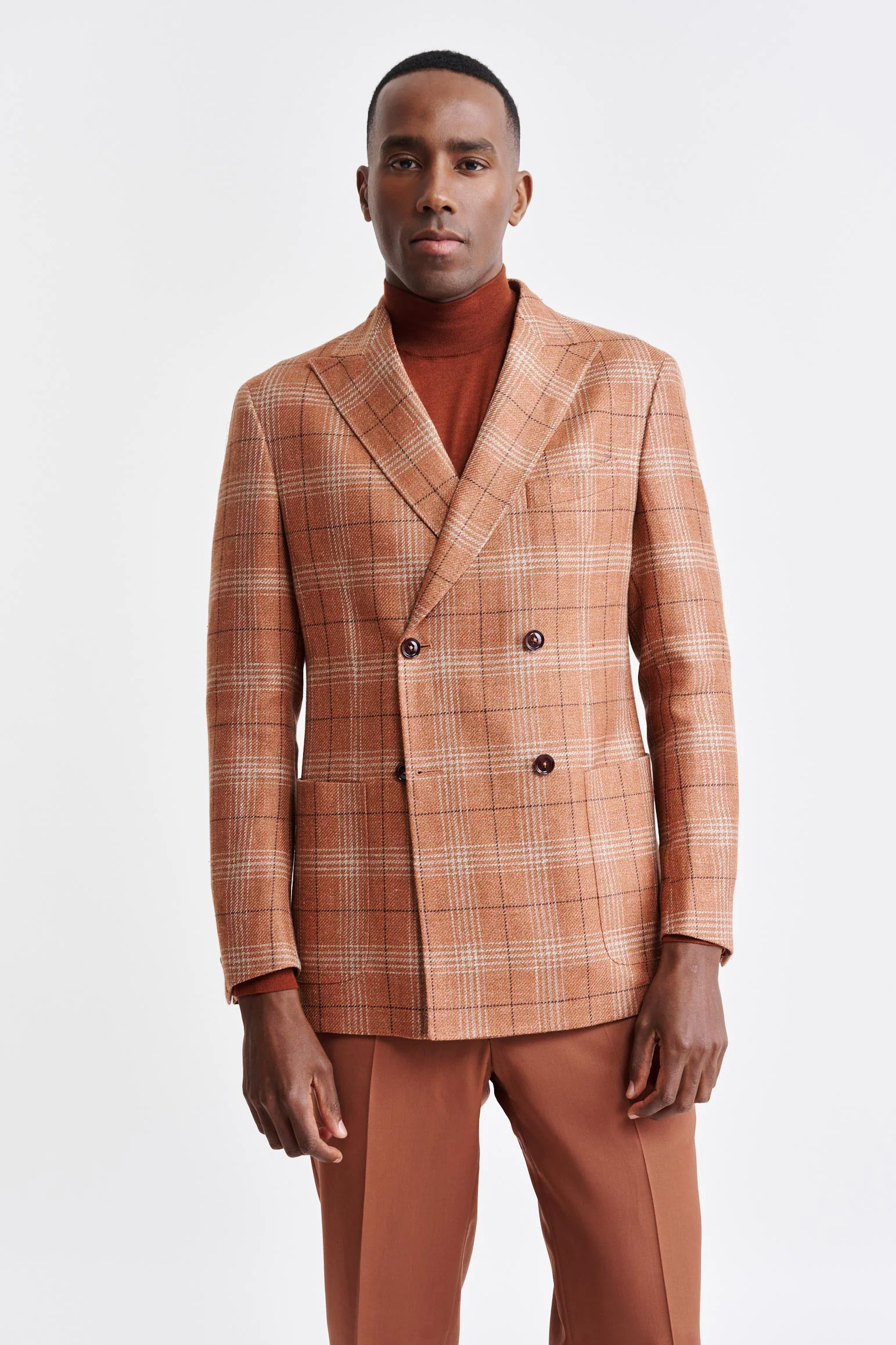Medium Orange Wool & Linen Kenton Jacket Riviera Trend