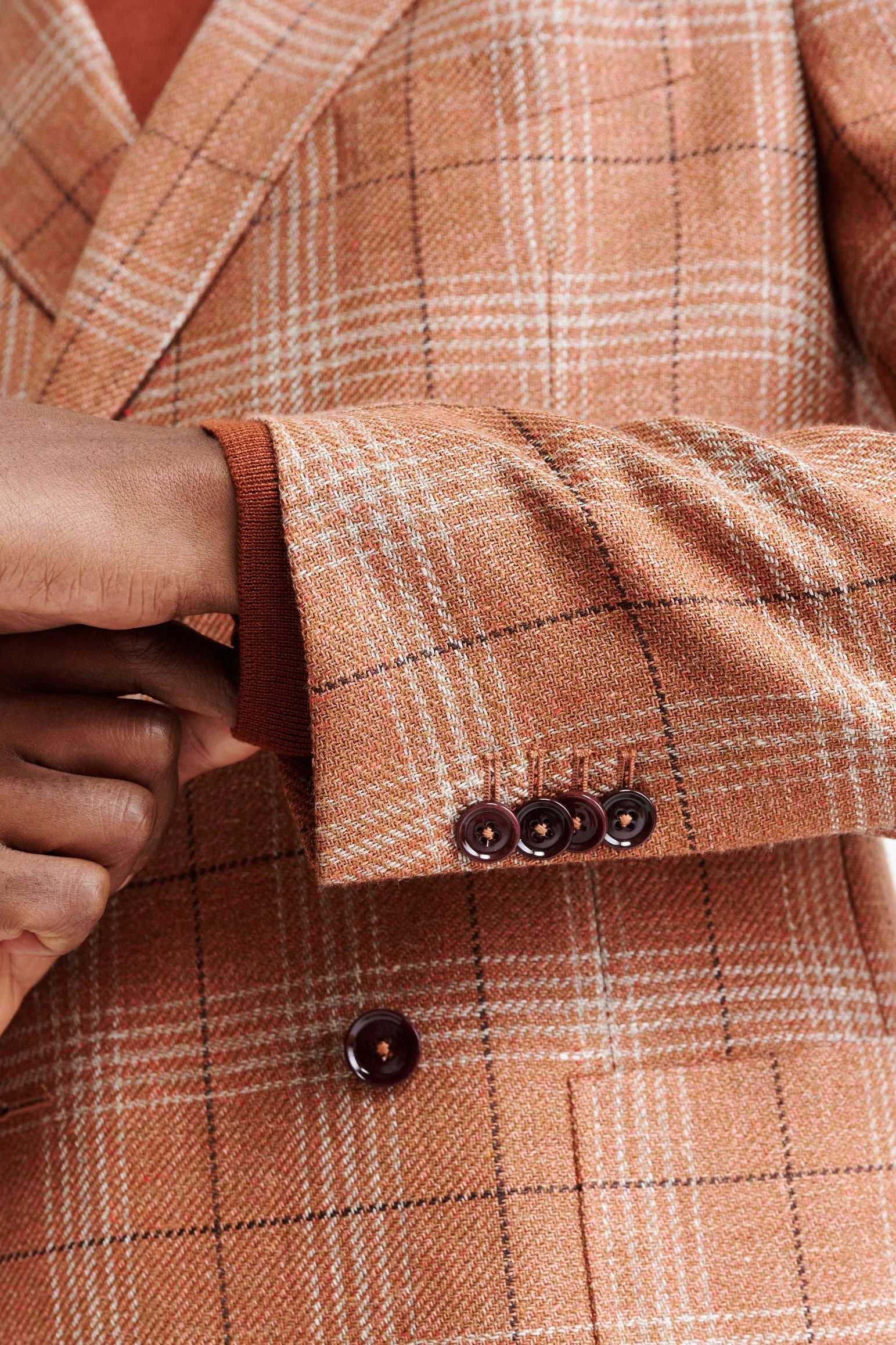 Medium Orange Wool & Linen Kenton Jacket Riviera Trend - Image 2