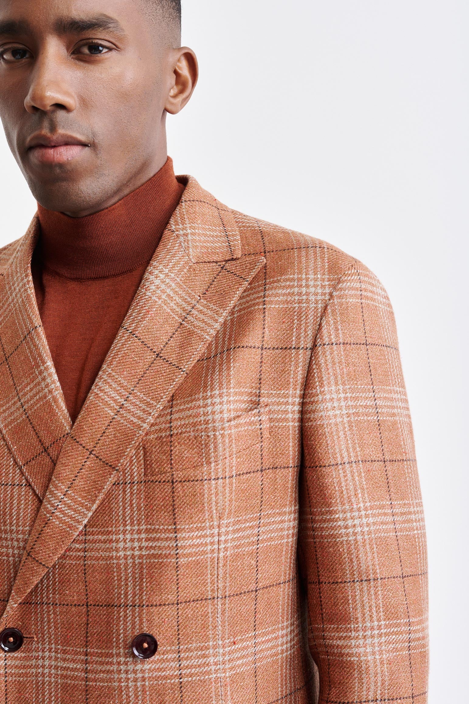 Medium Orange Wool & Linen Kenton Jacket Riviera Trend - Image 6