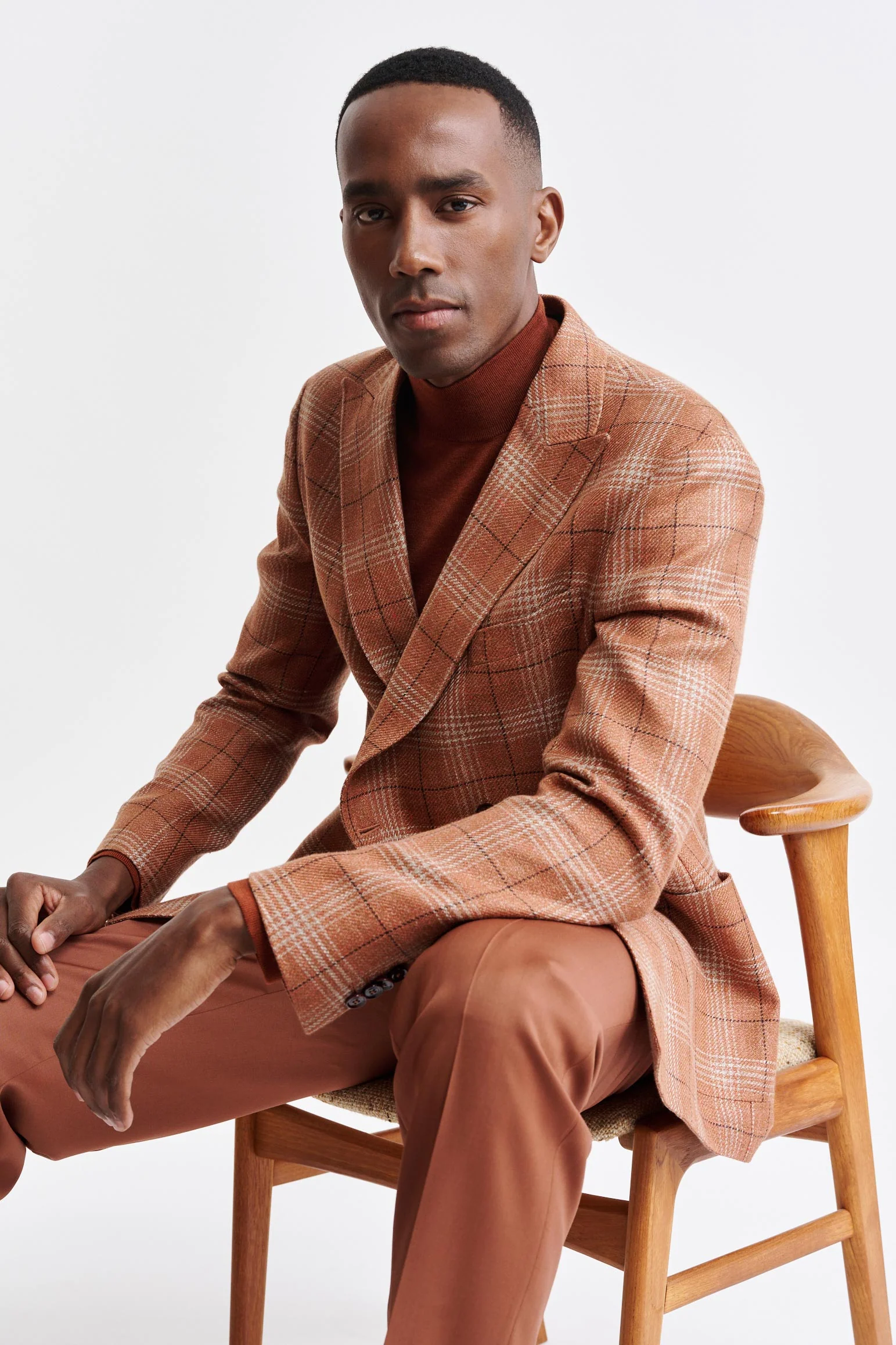 Medium Orange Wool & Linen Kenton Jacket Riviera Trend - Image 7