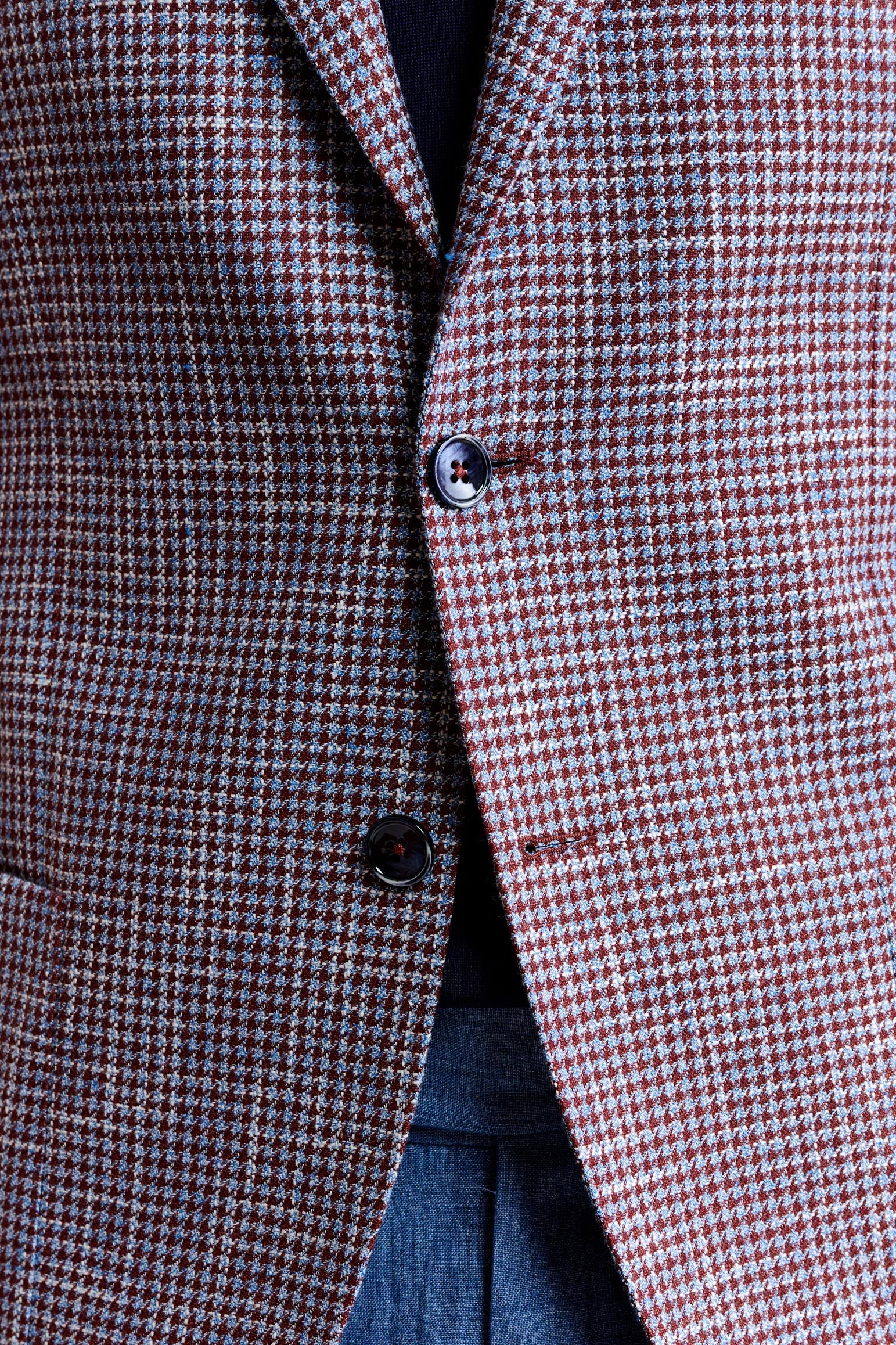 Burgundy Blue Cotton Kenton Jacket Riviera Trend - Image 3