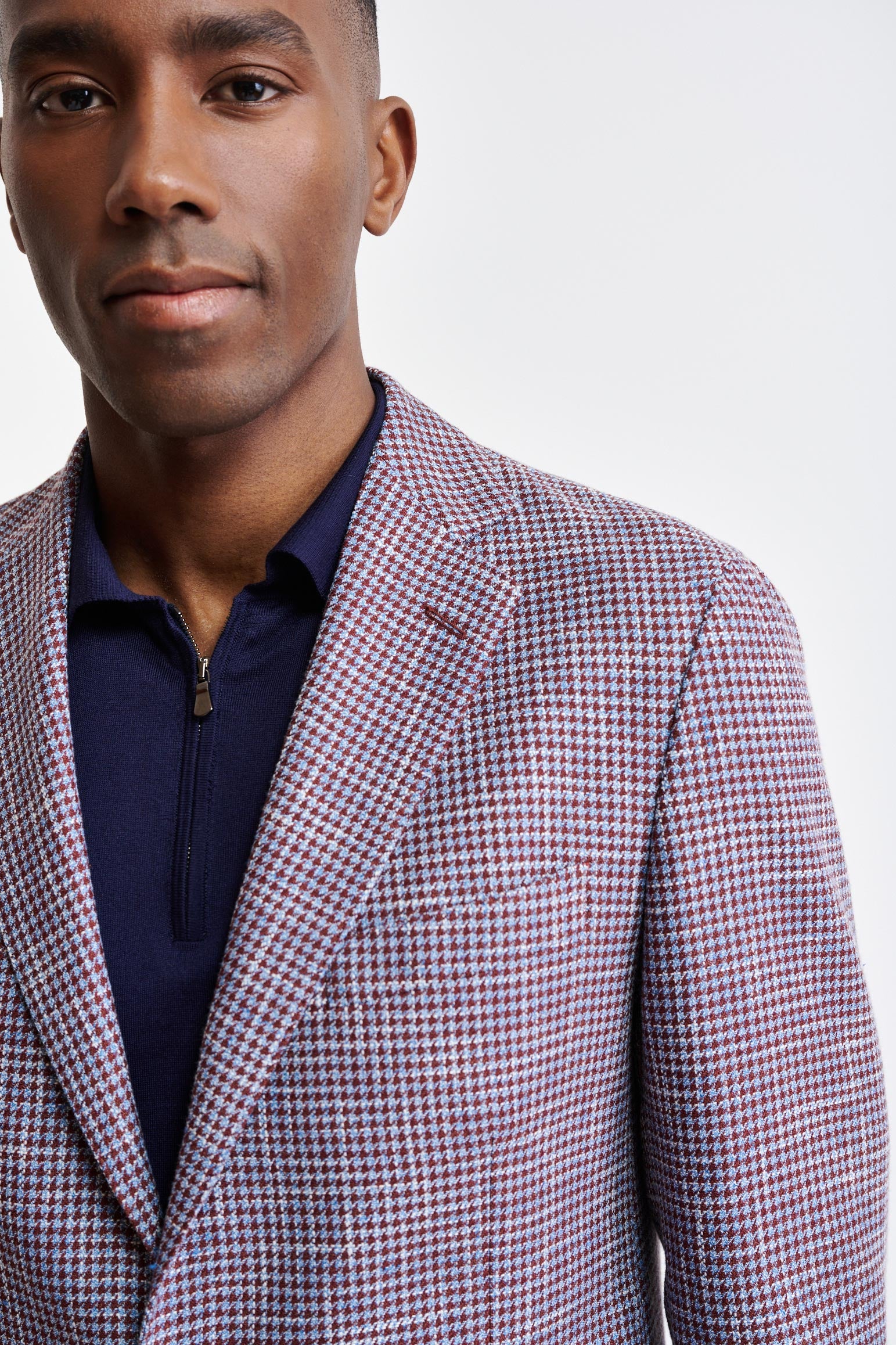 Burgundy Blue Cotton Kenton Jacket Riviera Trend - Image 6