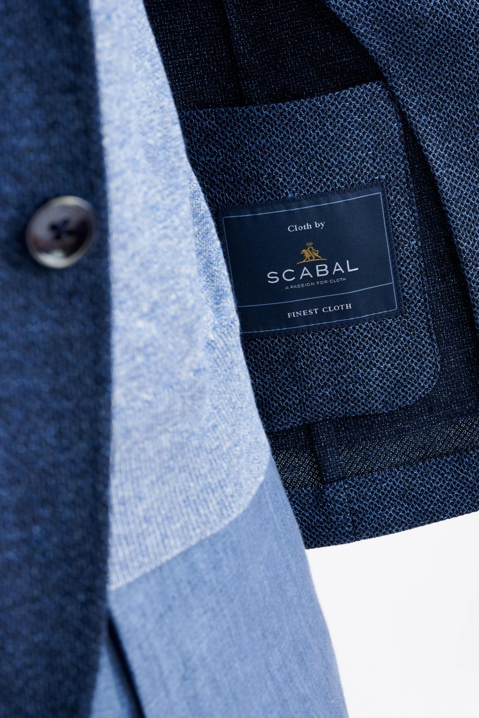 Mid-Blue Wool & Linen Kenton Check Jacket Amalfi Trend - Image 4