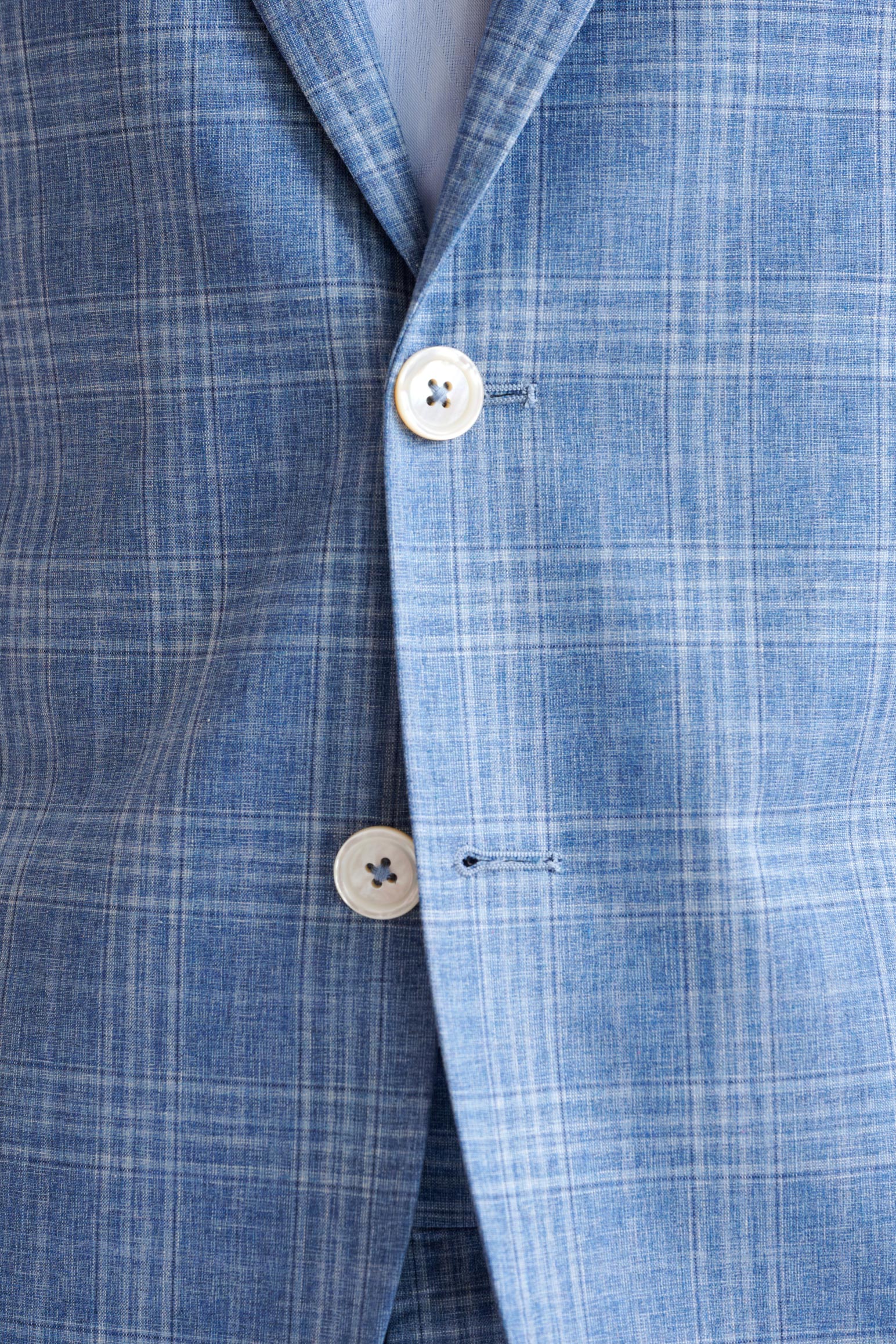 Mid-Blue Wool & Cotton Kenton Suit Lifestyle - Image 3
