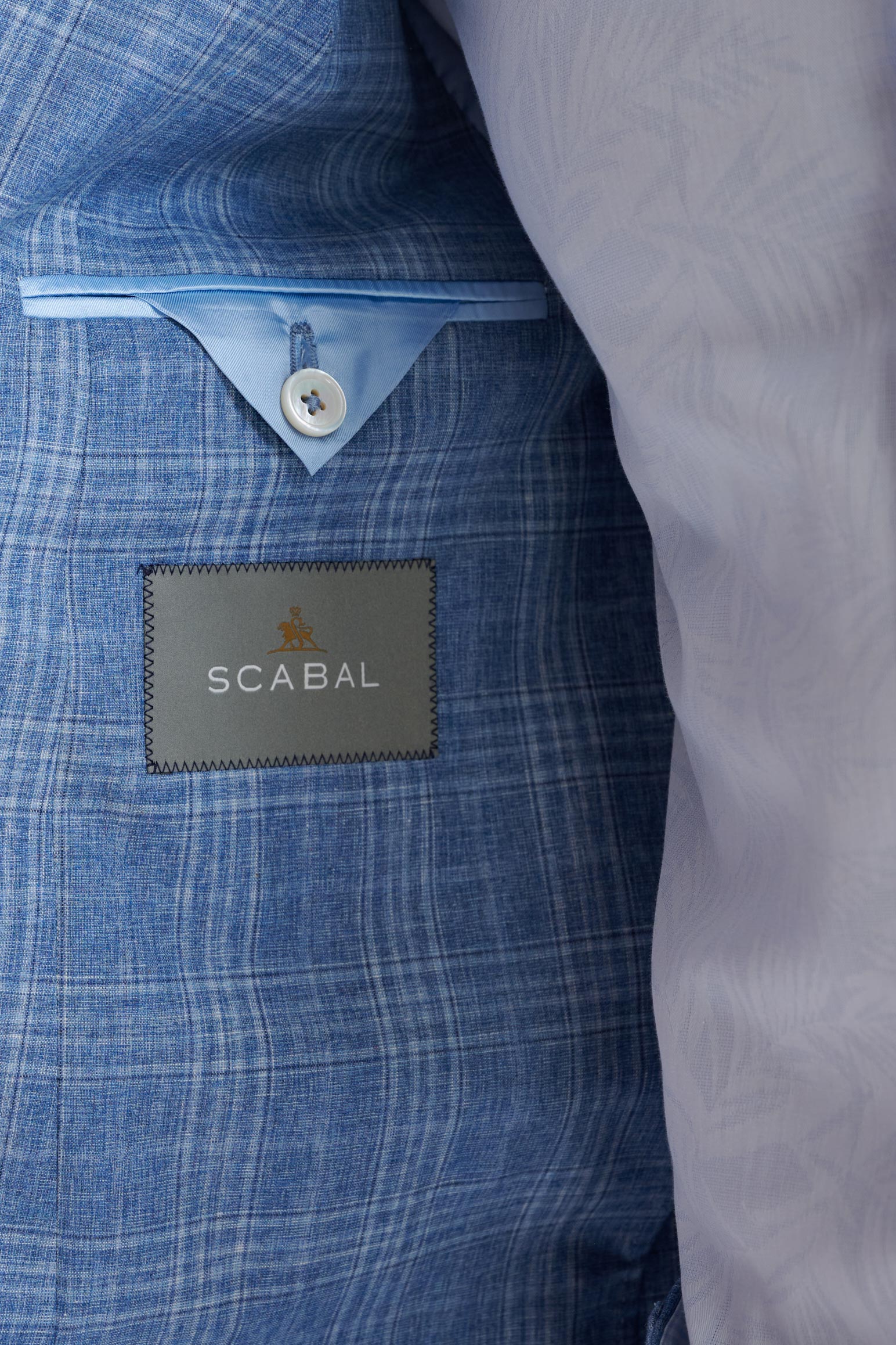 Mid-Blue Wool & Cotton Kenton Suit Lifestyle - Image 5